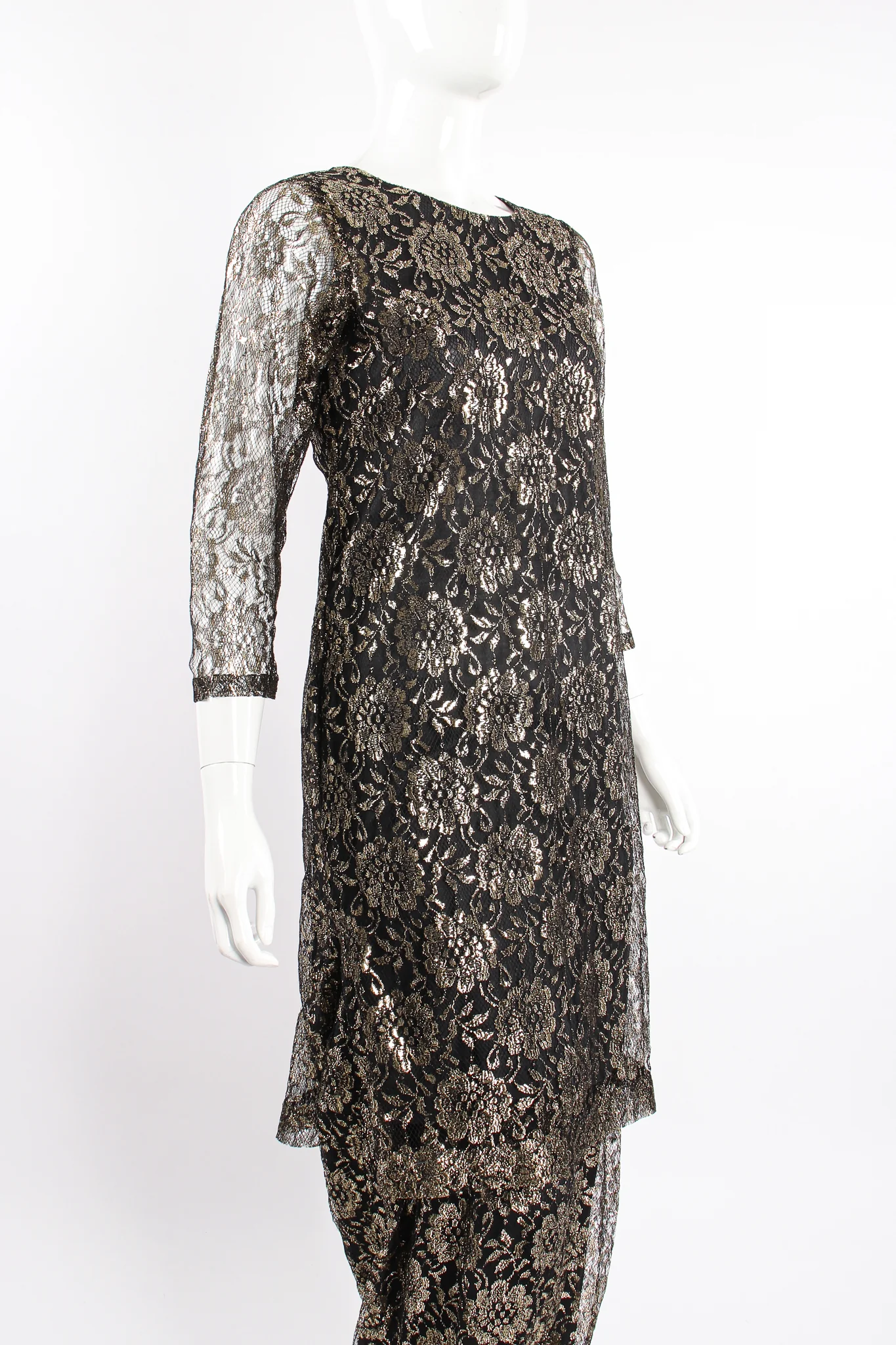 Metallic Lace Tunic & Pant Set