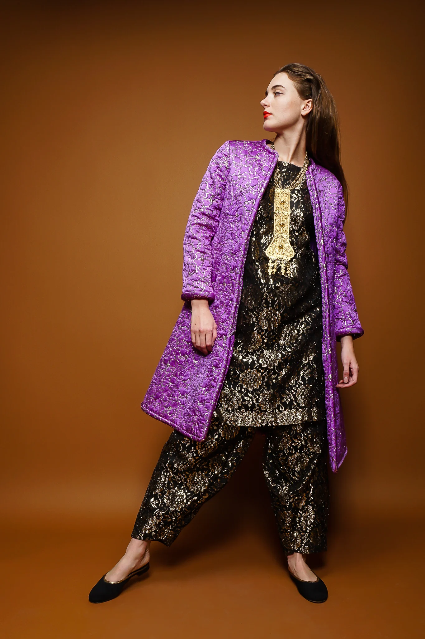Metallic Lace Tunic & Pant Set - Image 2