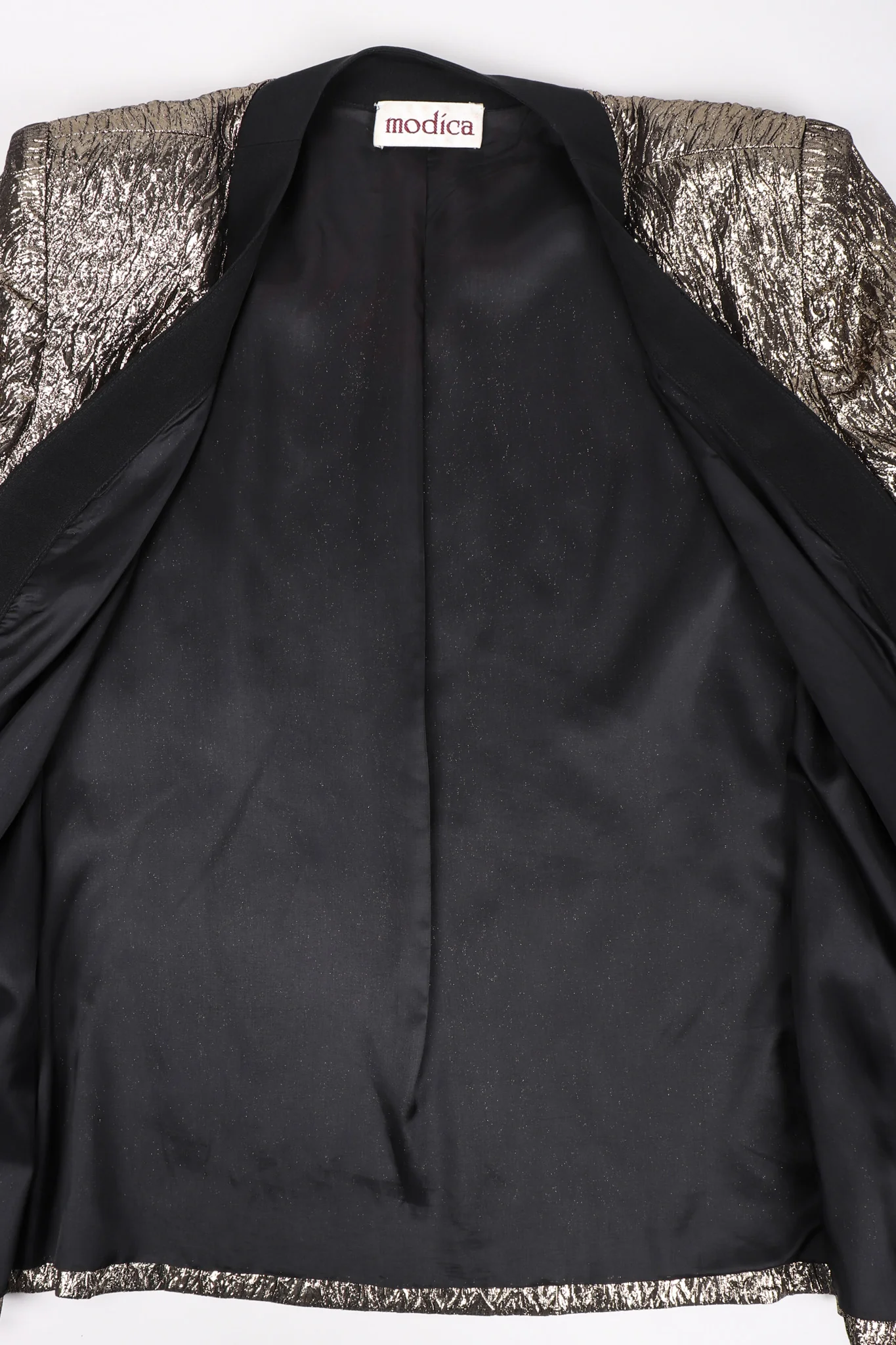 Metallic Lamé Collarless Jacket - Image 14