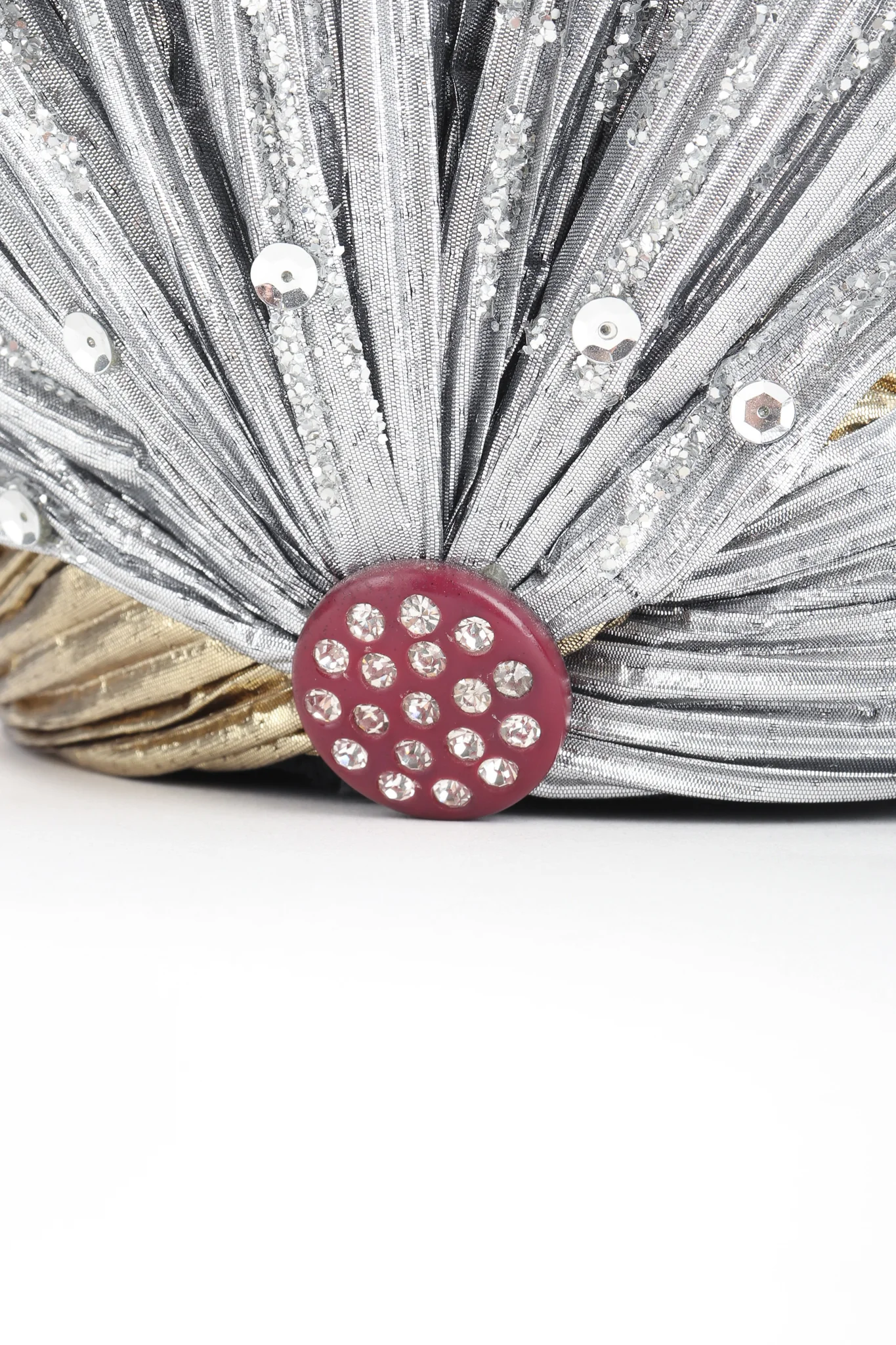 Metallic Lamé Crystal Fan Hat - Image 5