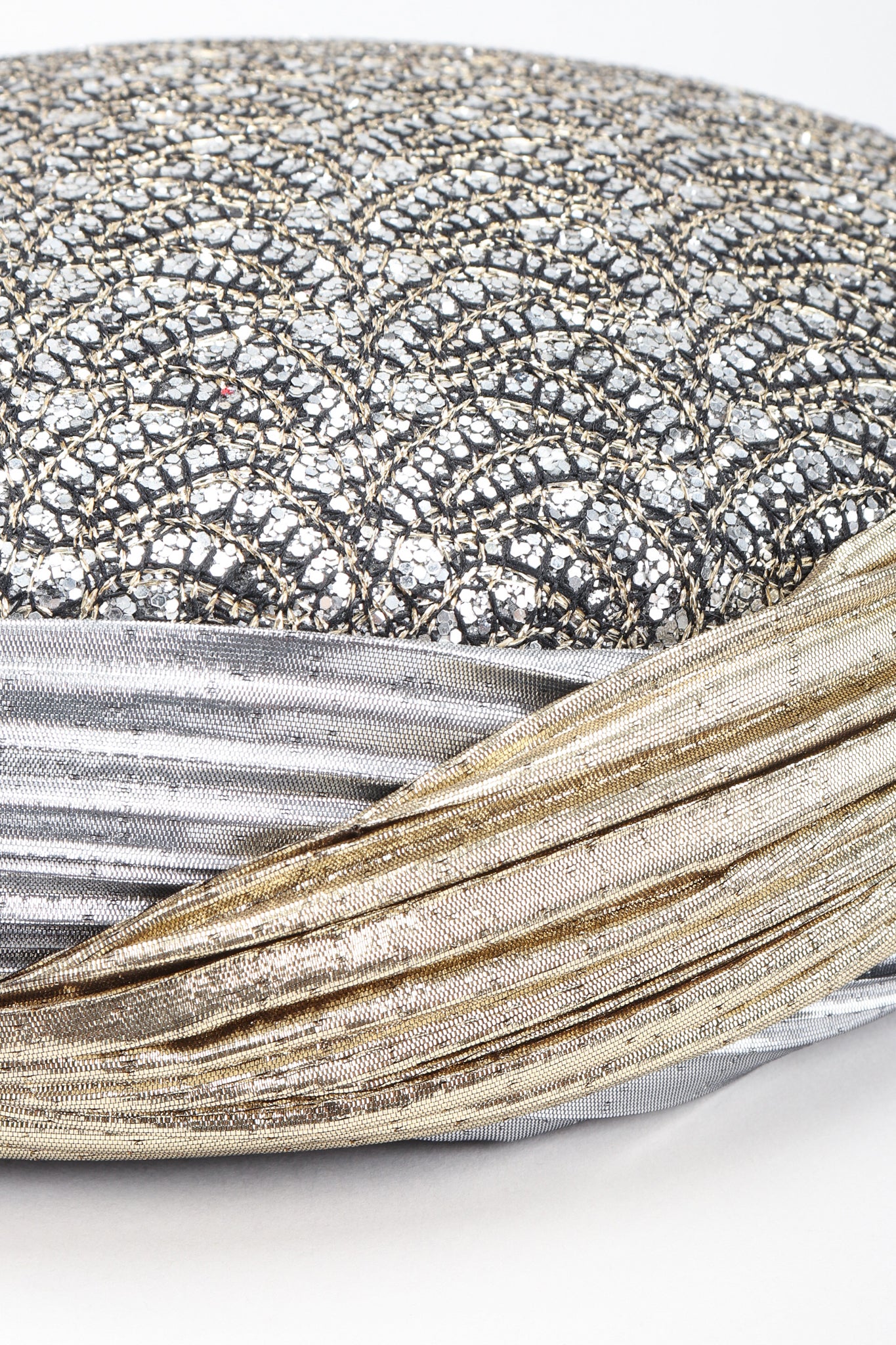 Metallic Lamé Crystal Fan Hat - Image 7
