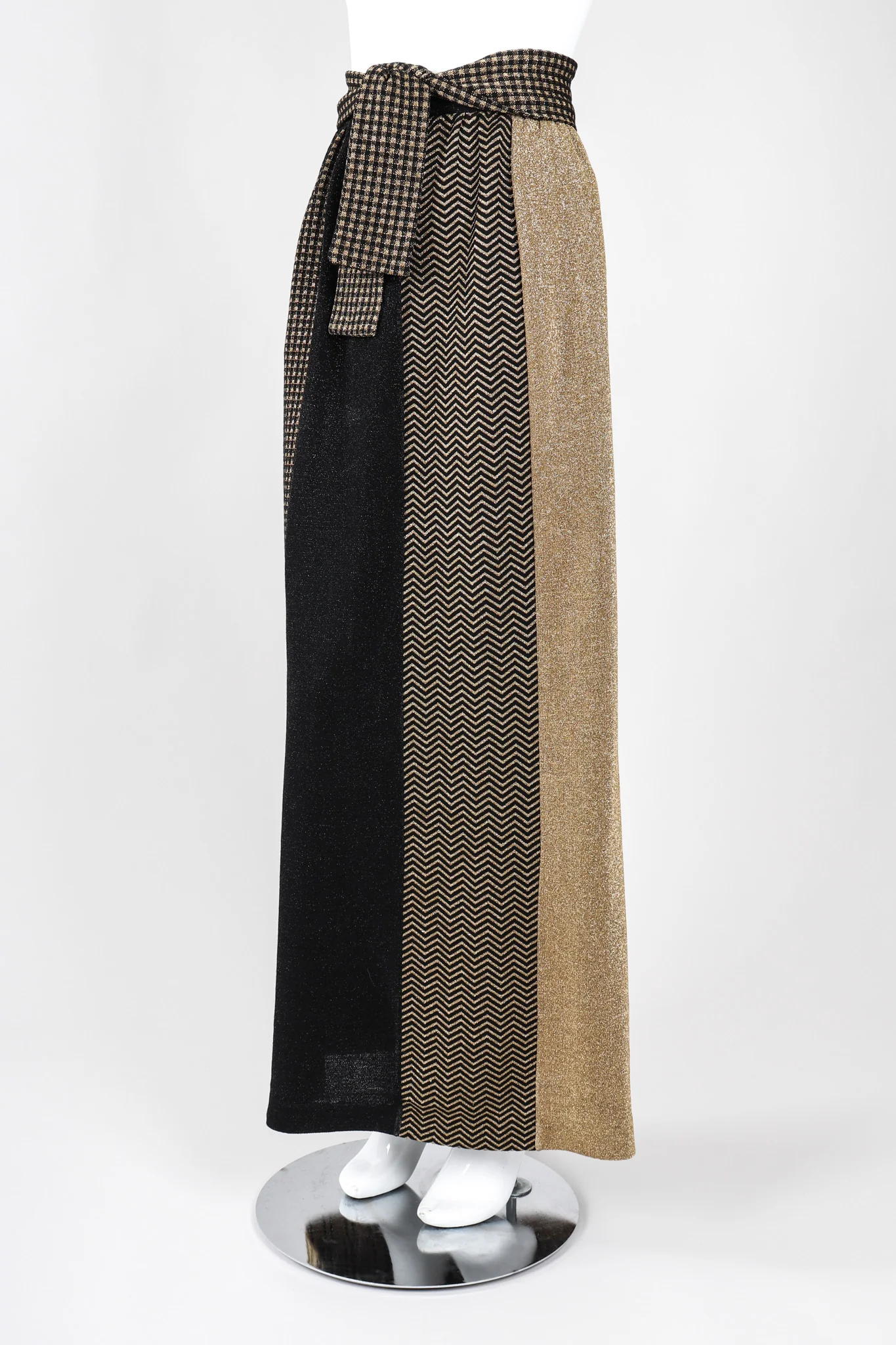 Metallic Lamé Knit Maxi Skirt - Image 3