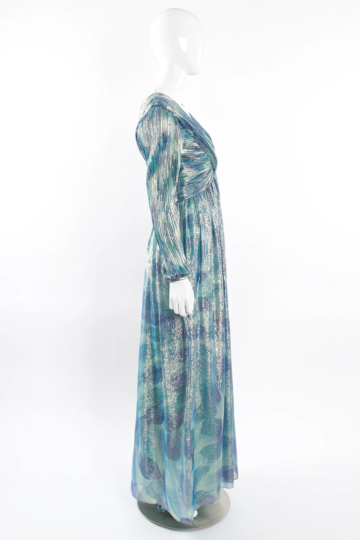 Metallic Lamé Liquid Waist Wrap Dress - Image 7