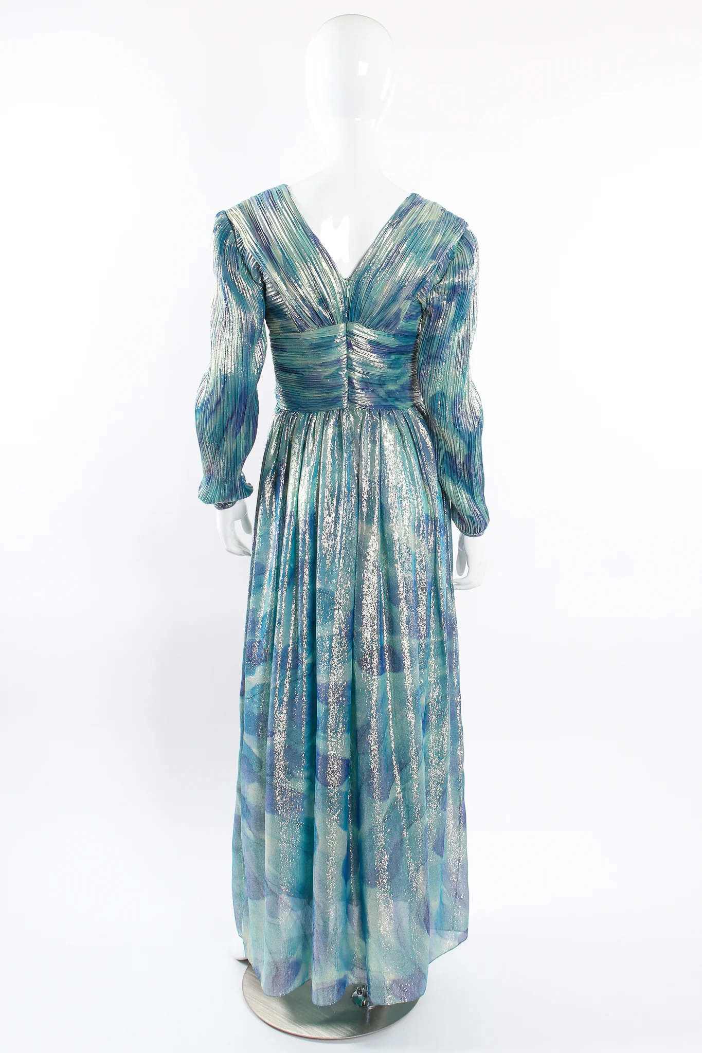 Metallic Lamé Liquid Waist Wrap Dress - Image 8