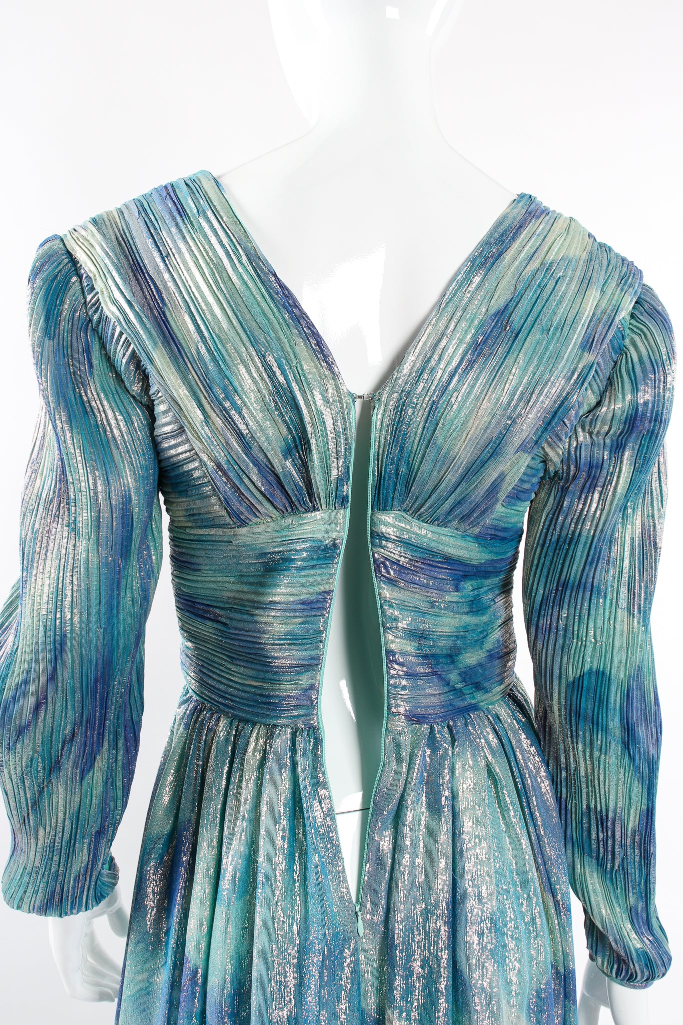 Metallic Lamé Liquid Waist Wrap Dress - Image 9