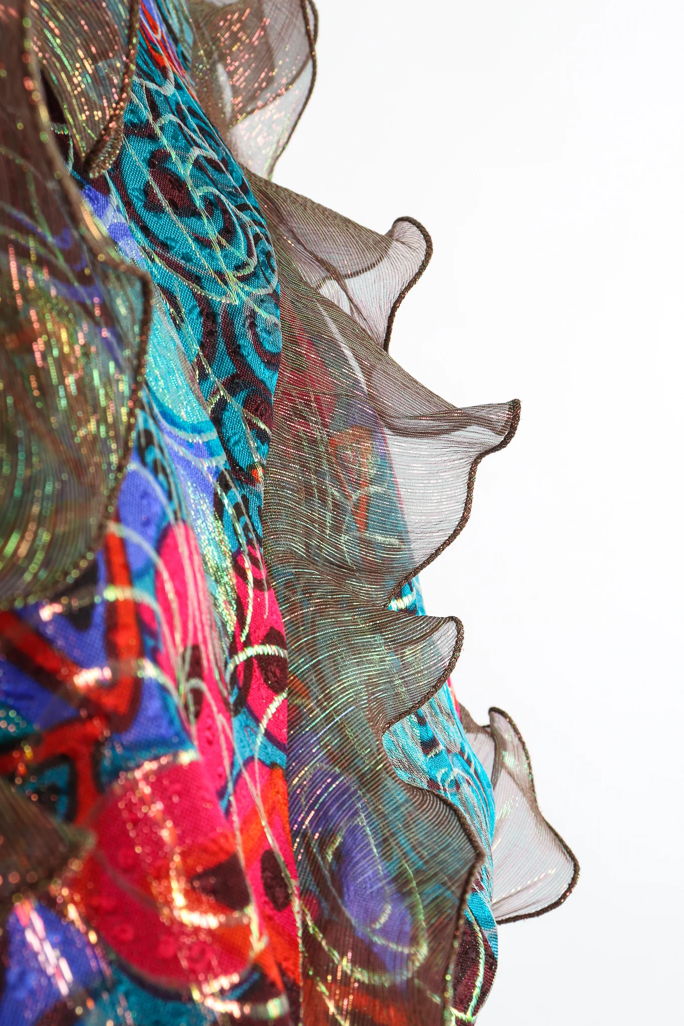 Lamé Ruffle Flutter Dress - Image 11