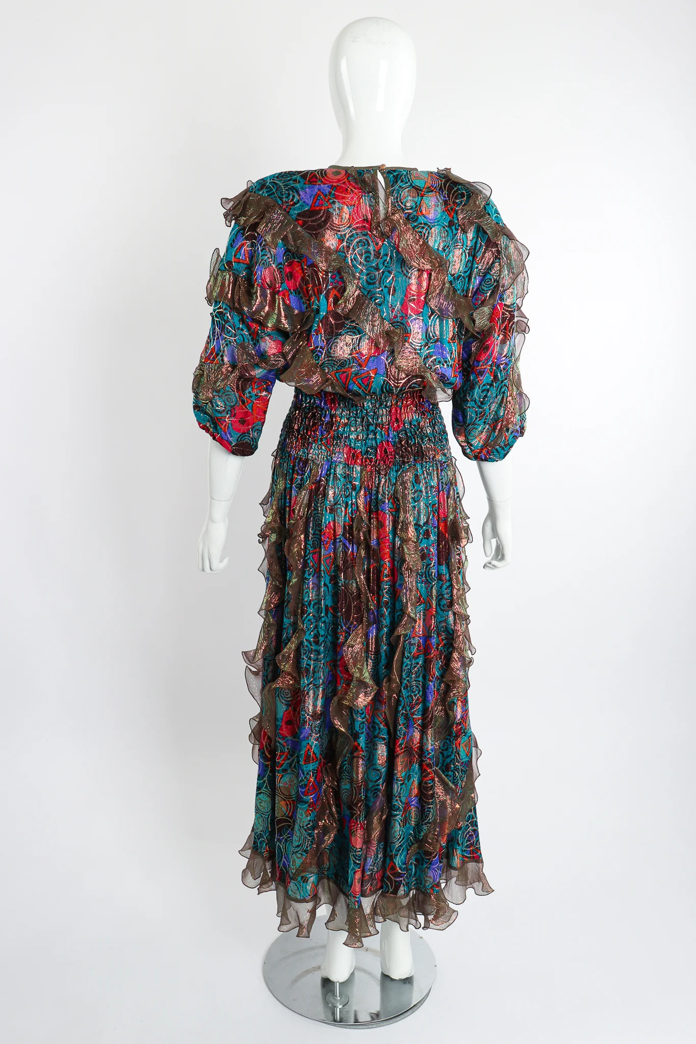 Lamé Ruffle Flutter Dress - Image 9