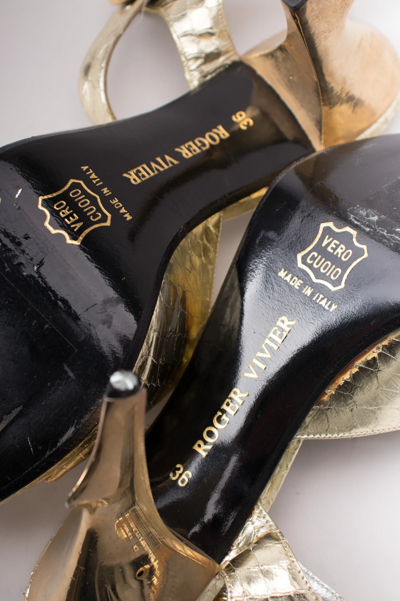Snakeskin Sculpture Heels - Image 13