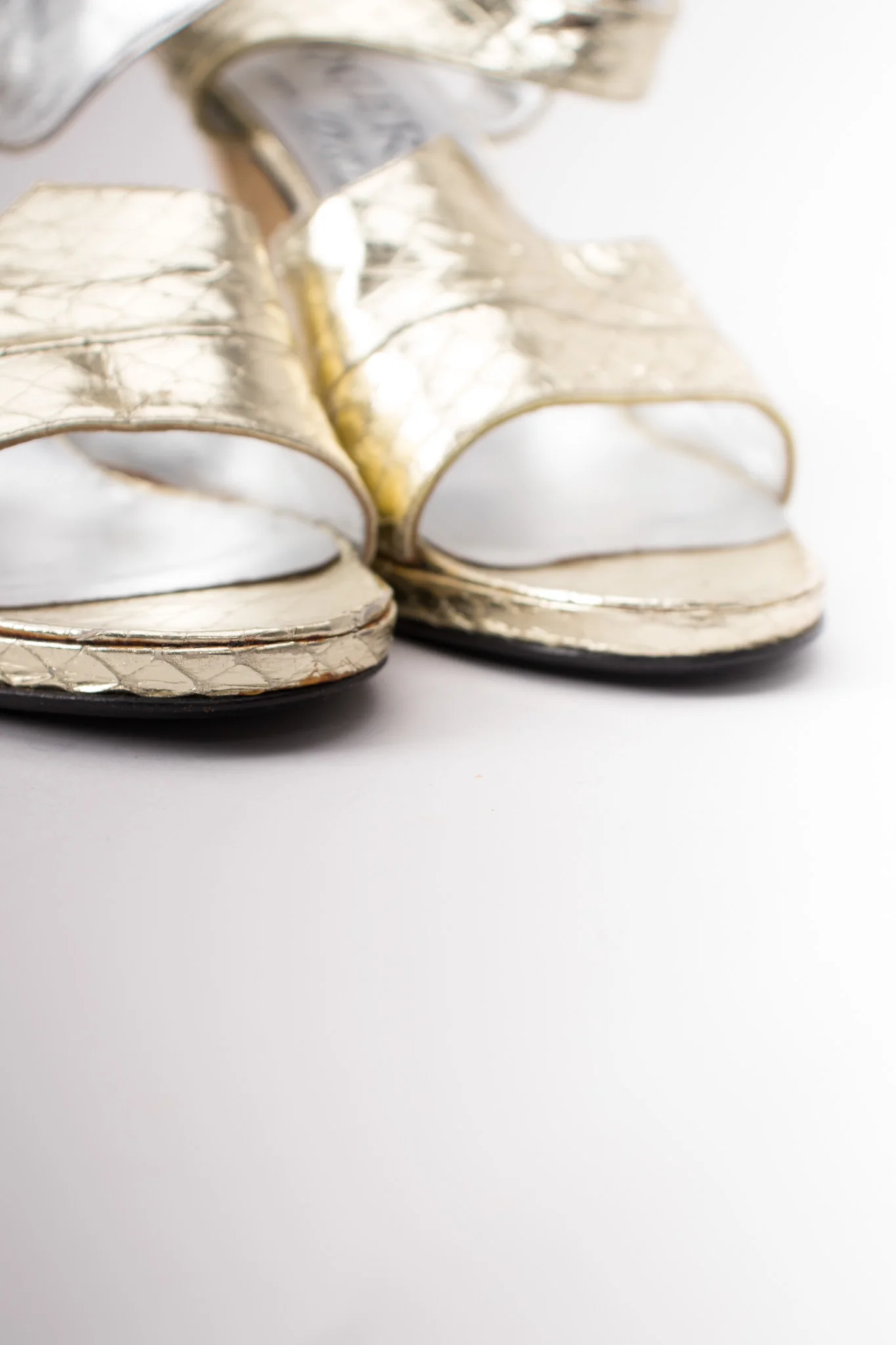 Snakeskin Sculpture Heels - Image 17