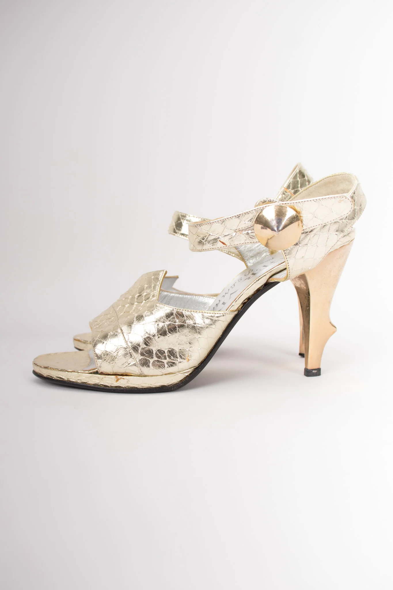 Snakeskin Sculpture Heels - Image 4