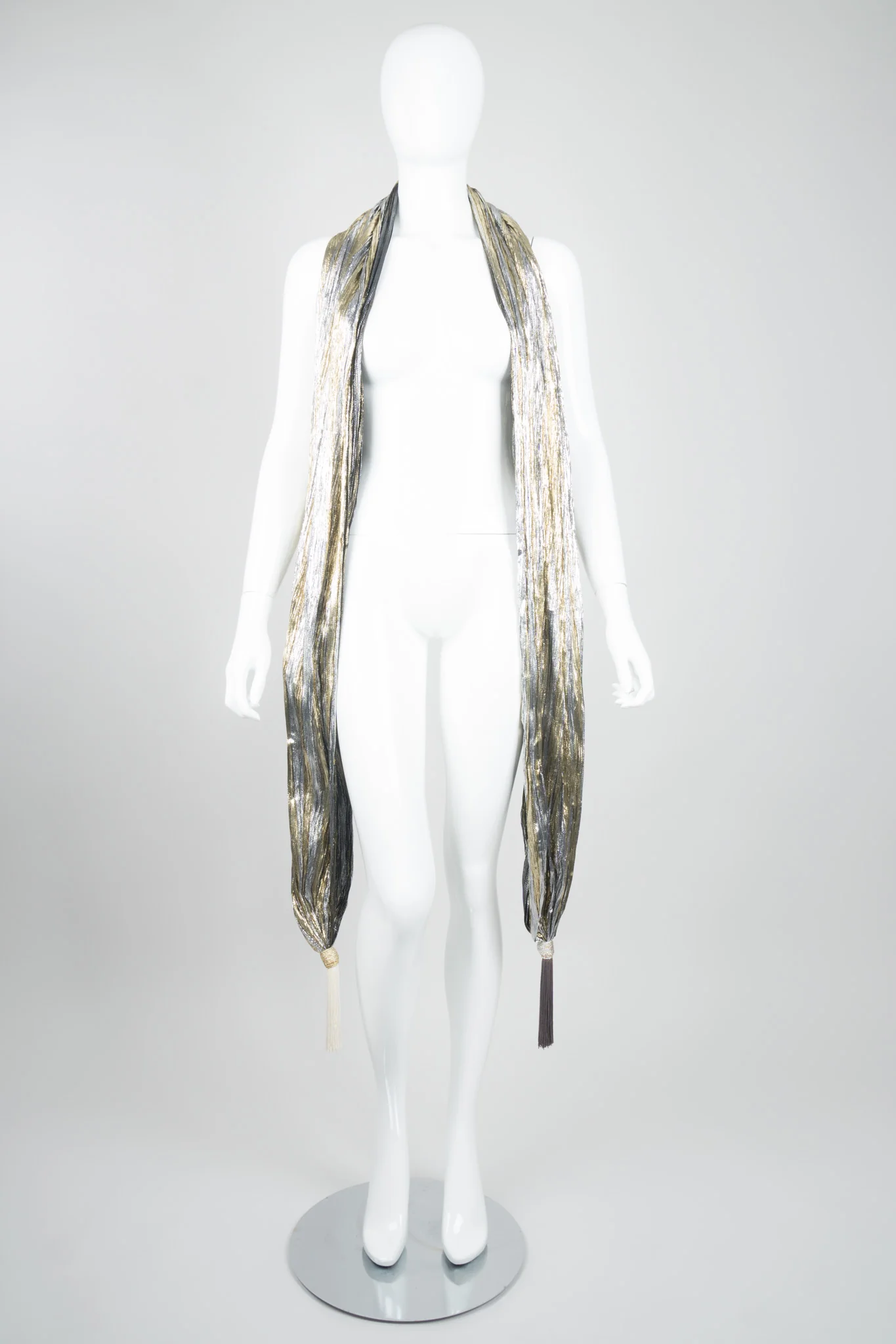 Metallic Lamé Tassel Scarf Wrap - Image 5