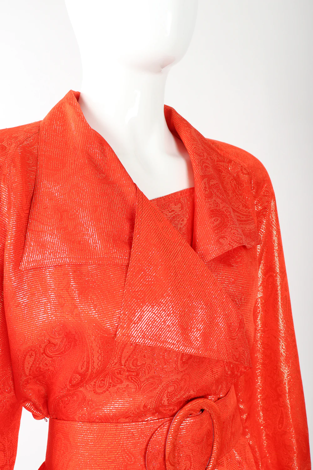 Metallic Lamé Trench Top