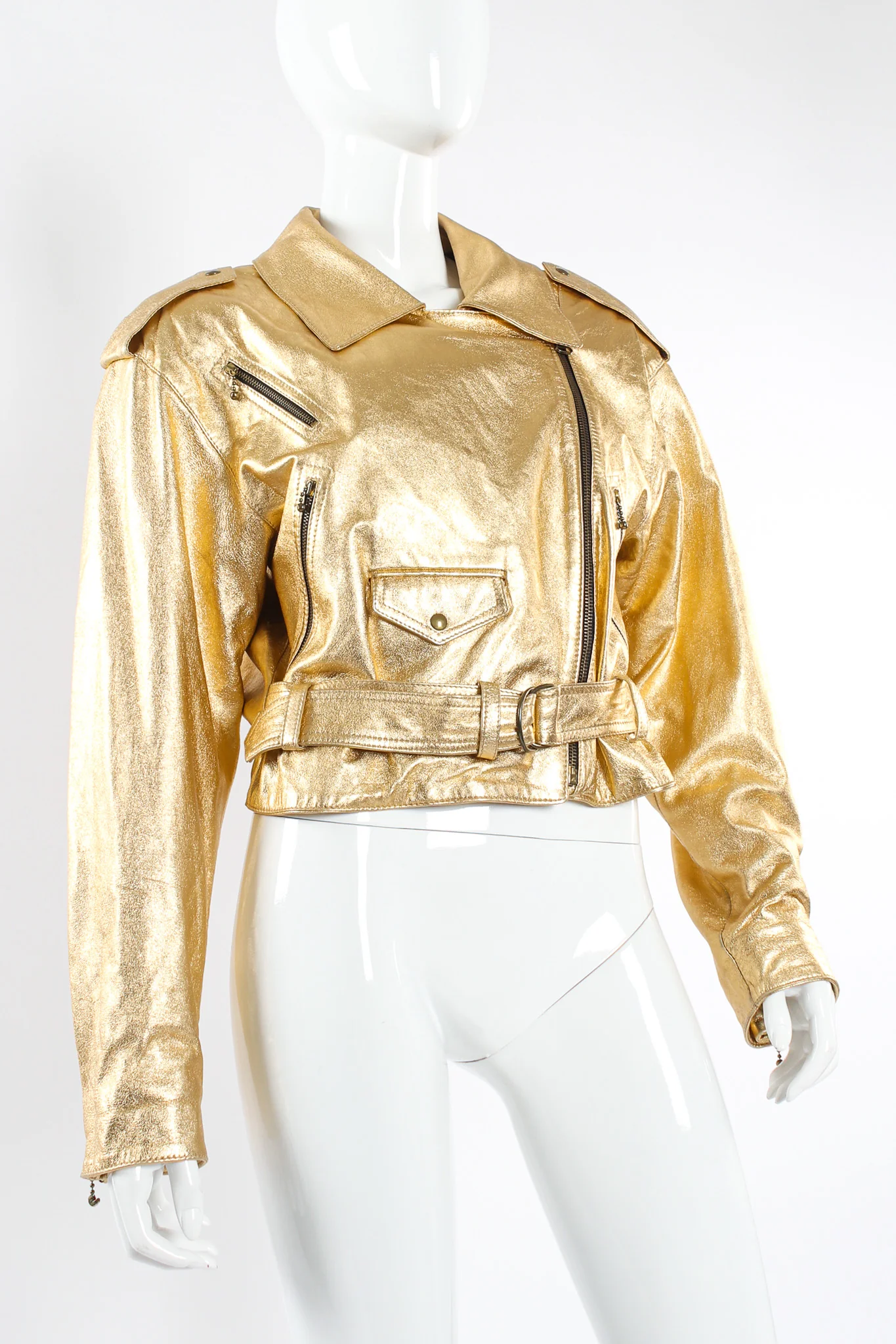 Metallic Leather Jacket - Image 2