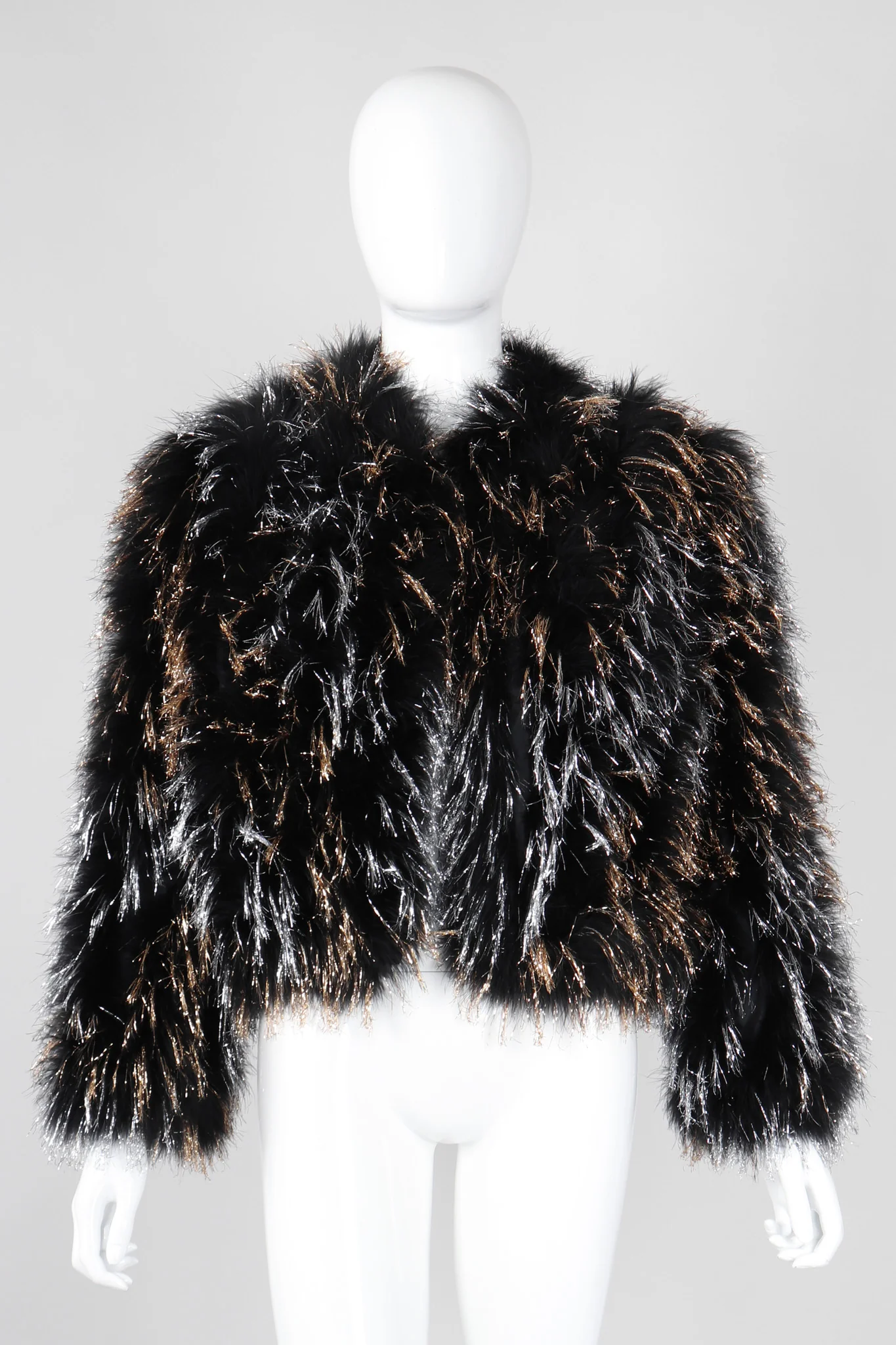 Metallic Marabou Tinsel Jacket - Image 3
