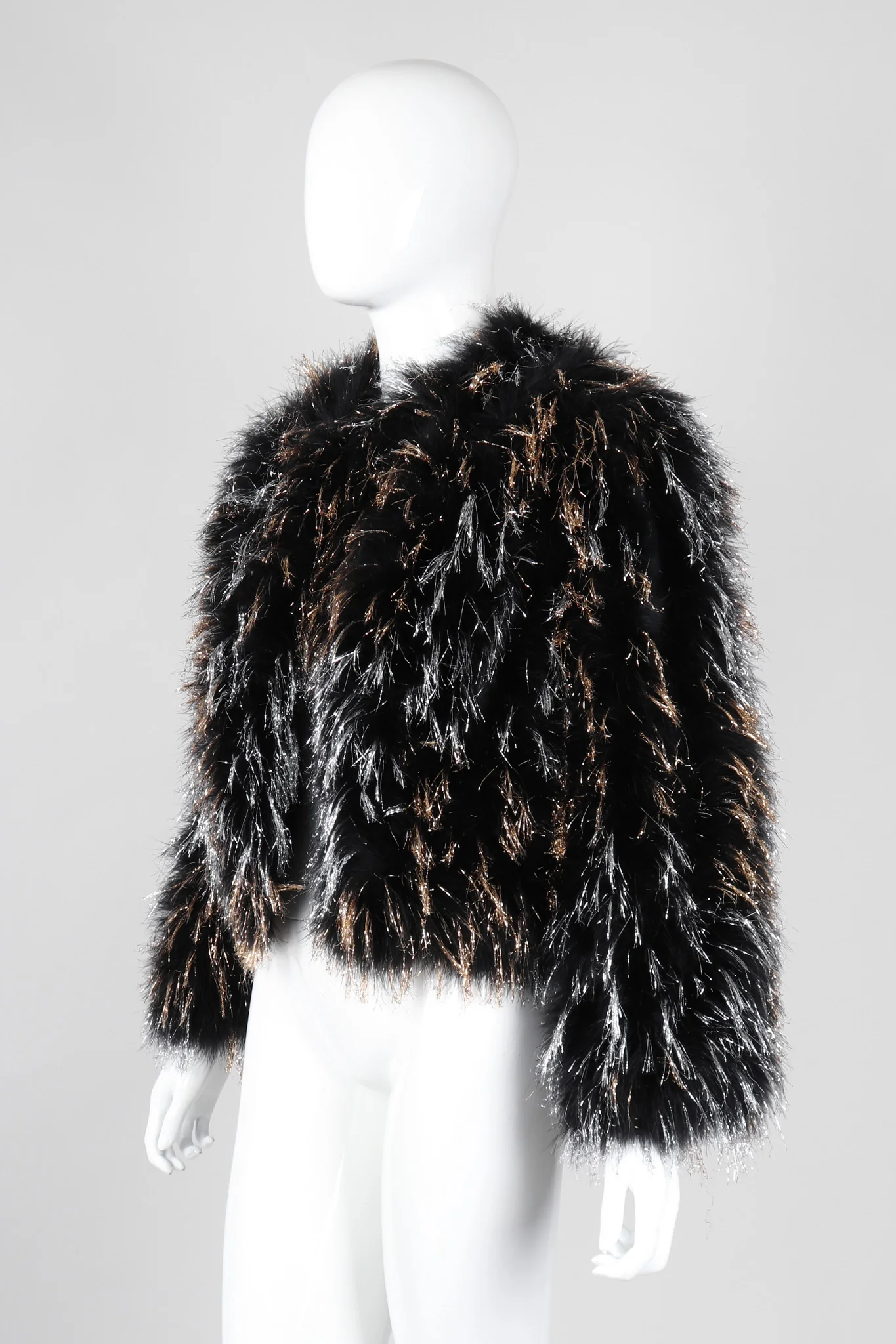 Metallic Marabou Tinsel Jacket - Image 4