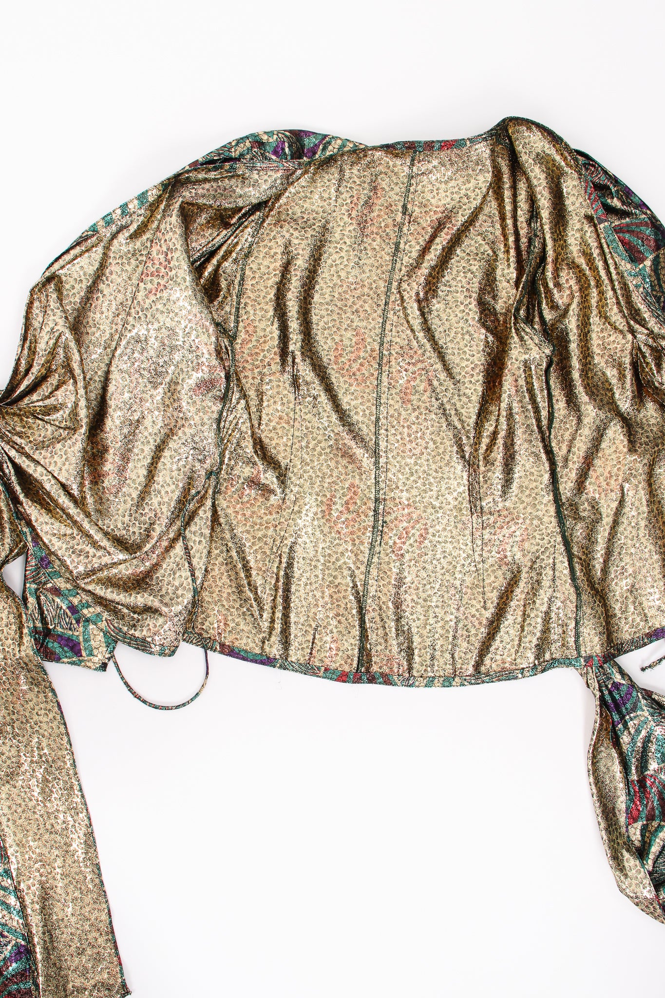 Metallic Mardi Gras Wrap Blouse - Image 13