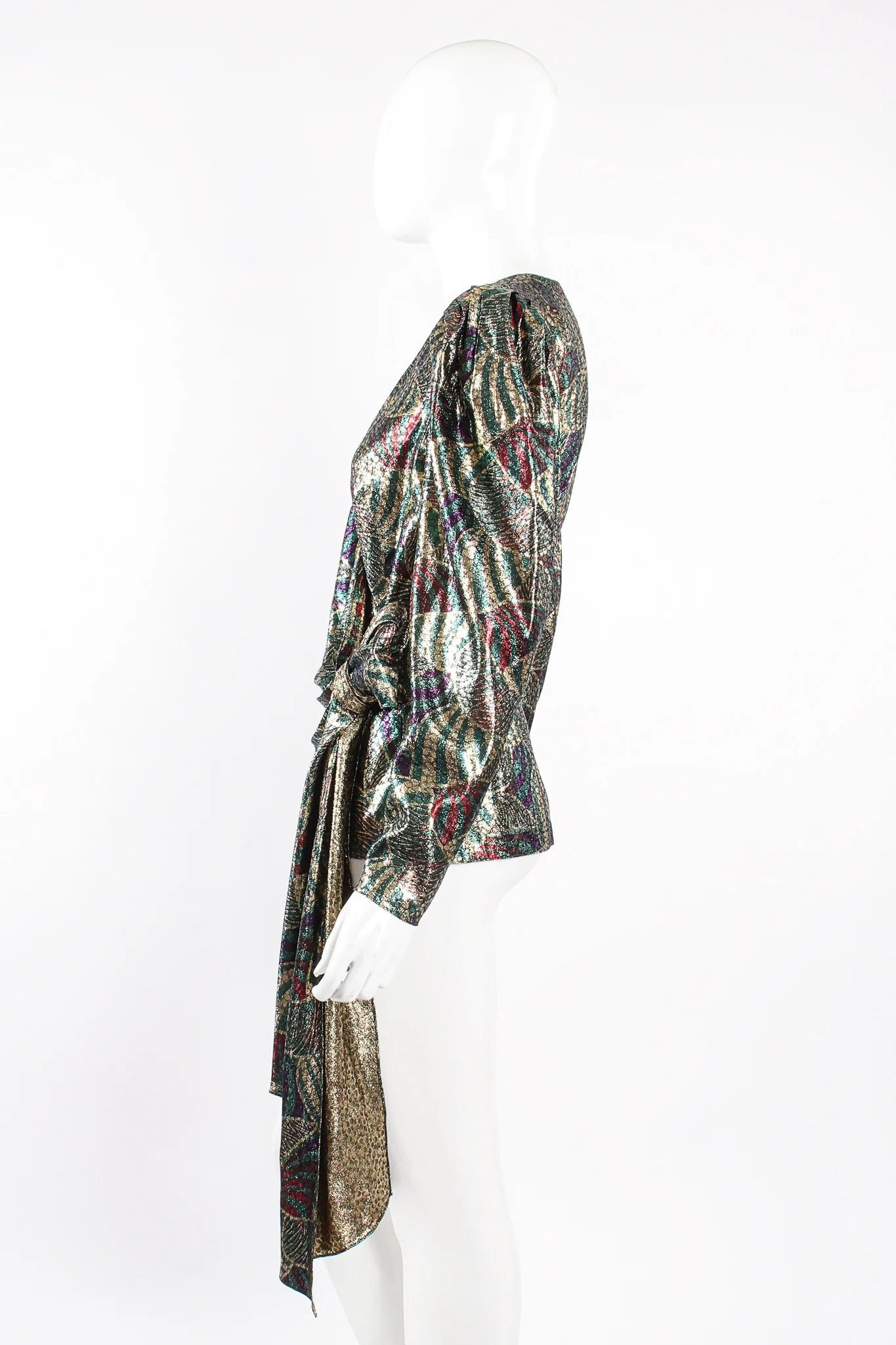 Metallic Mardi Gras Wrap Blouse - Image 6