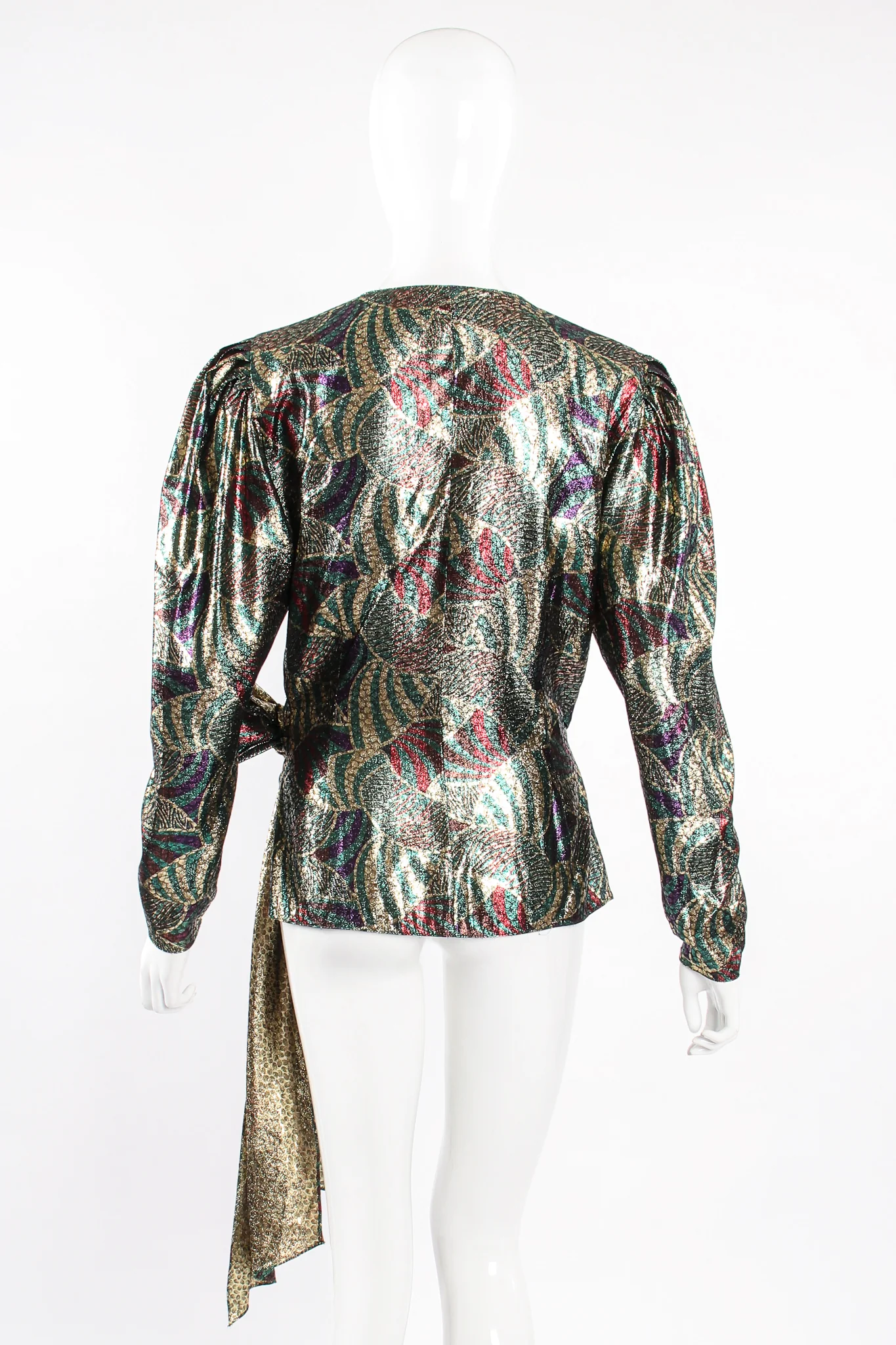 Metallic Mardi Gras Wrap Blouse - Image 7