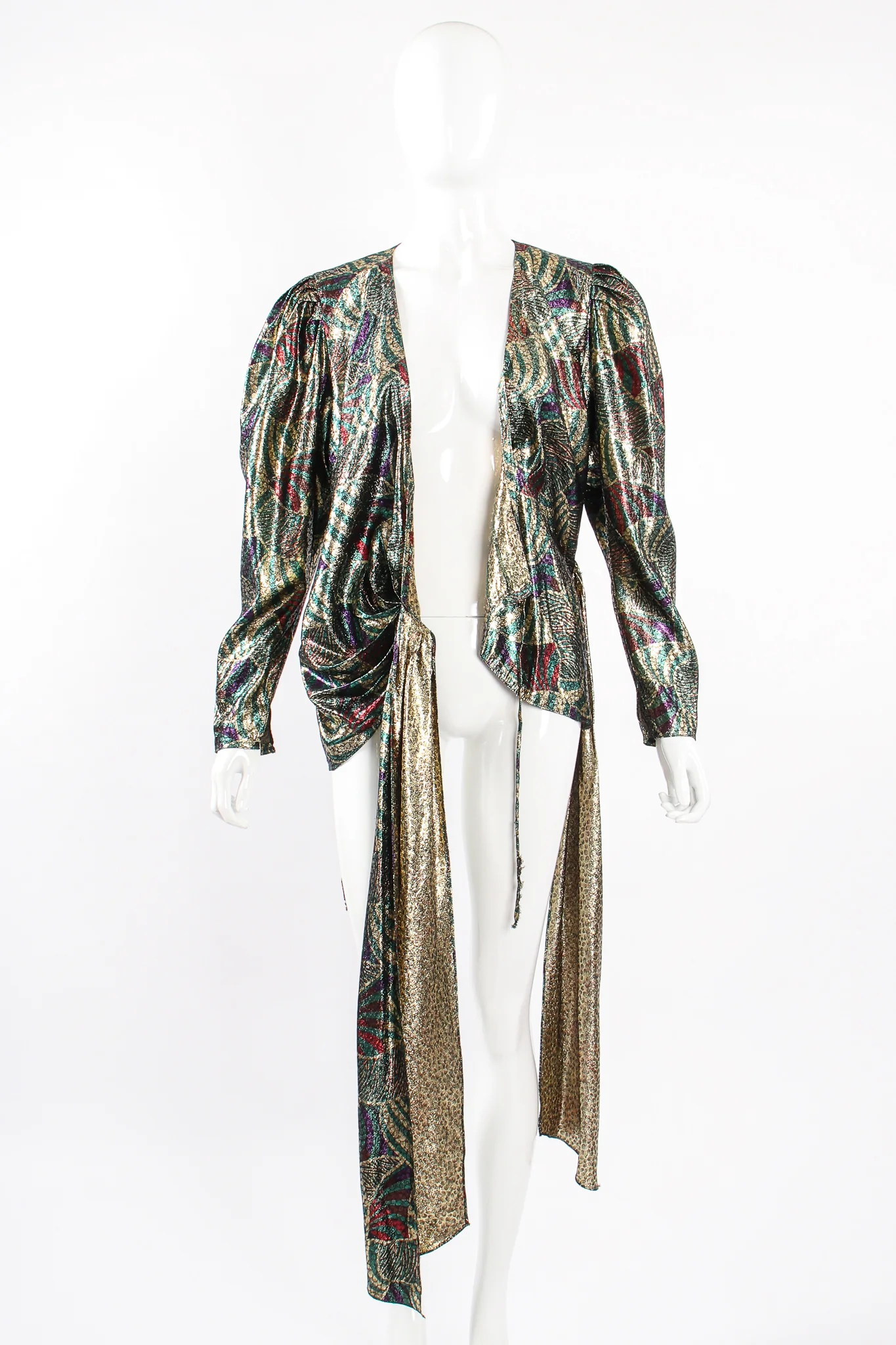 Metallic Mardi Gras Wrap Blouse - Image 8