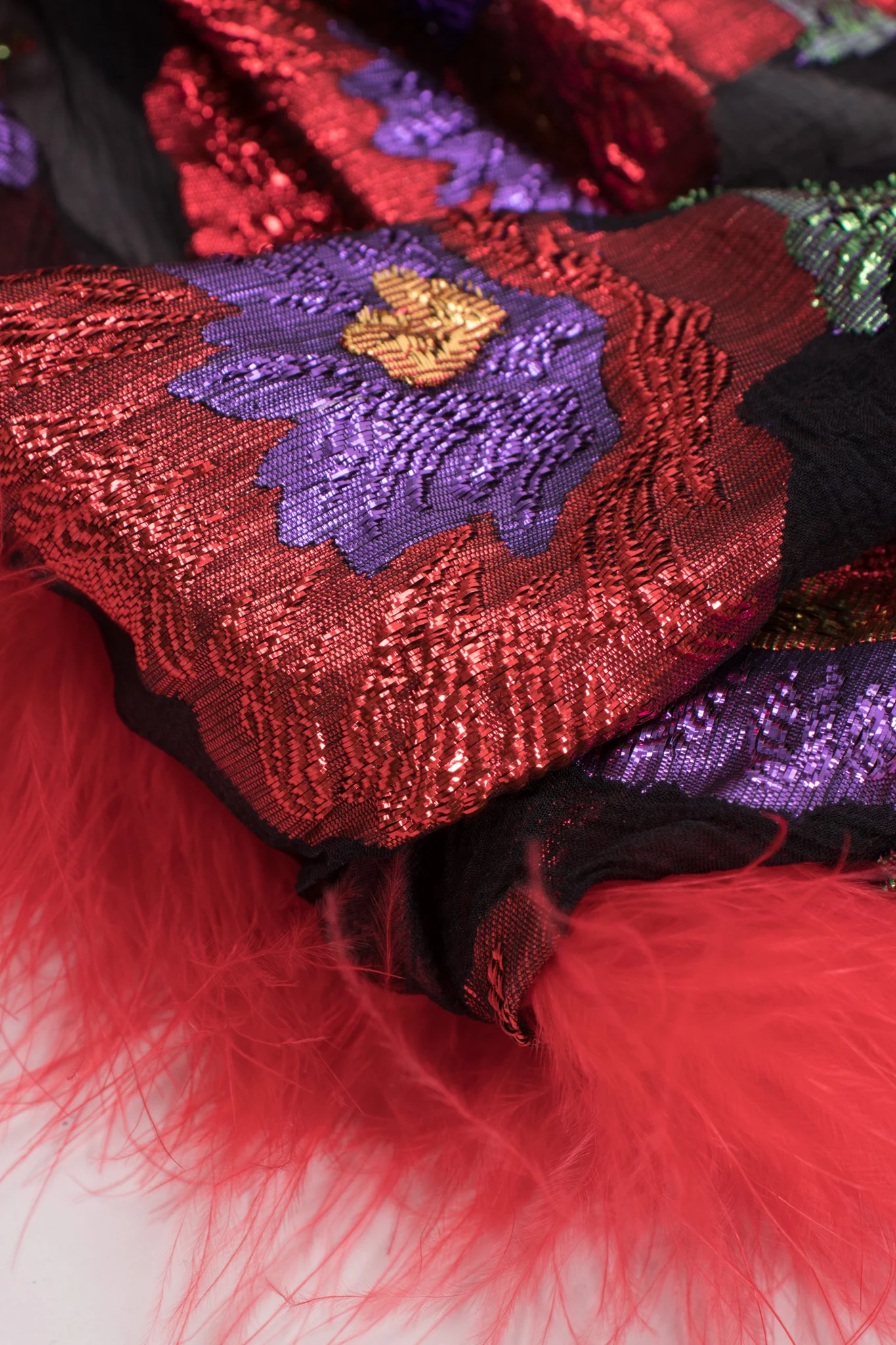 Metallic Marabou Bedroom Jacket - Image 10