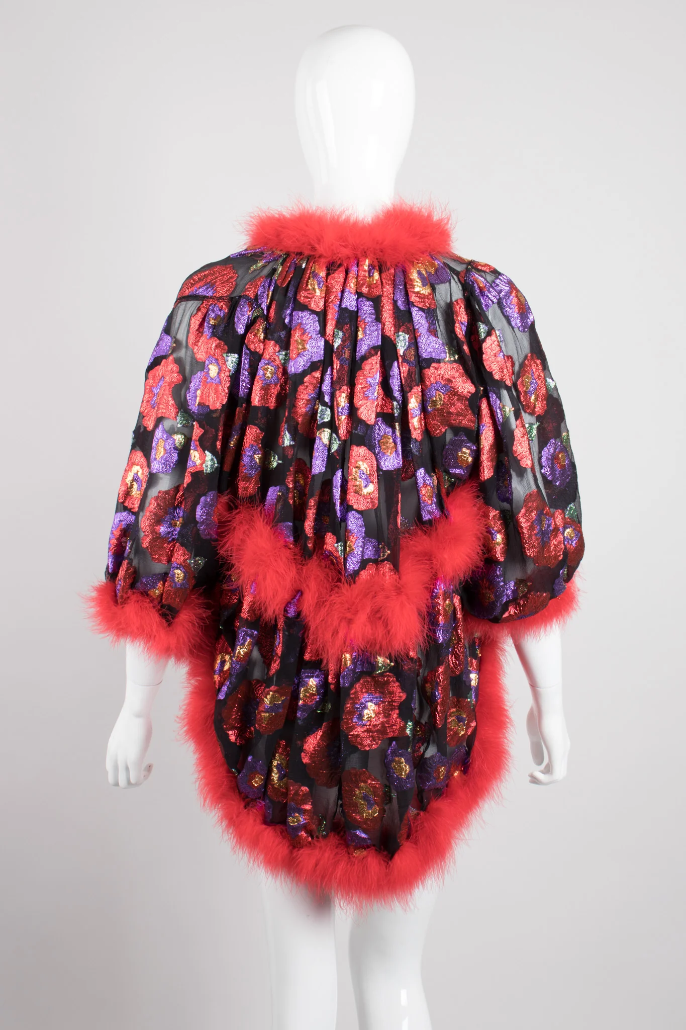 Metallic Marabou Bedroom Jacket - Image 5