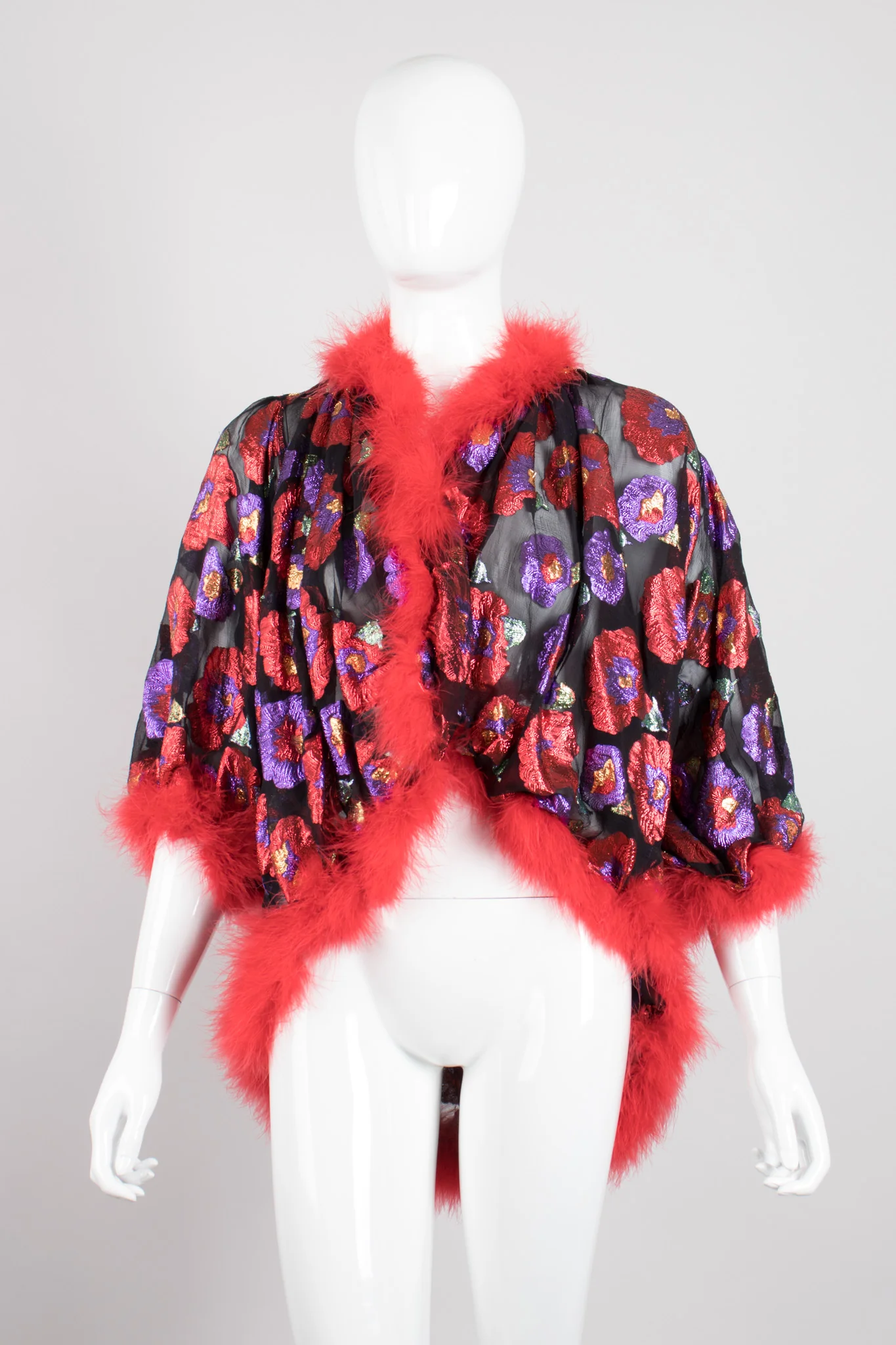 Metallic Marabou Bedroom Jacket - Image 6