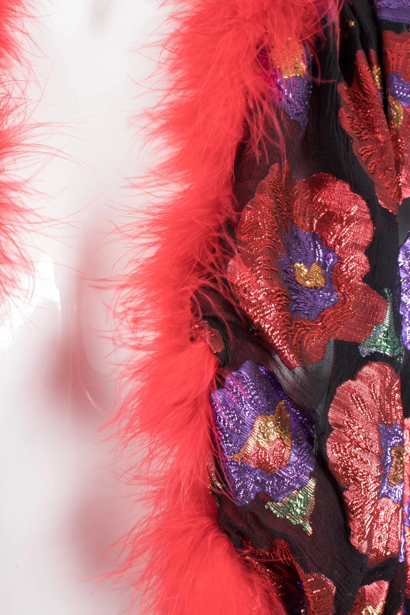 Metallic Marabou Bedroom Jacket - Image 7