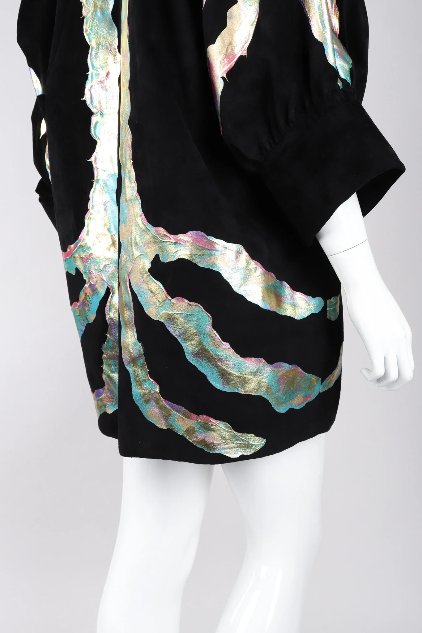 Belted Metallic Paint Pour Jacket - Image 10