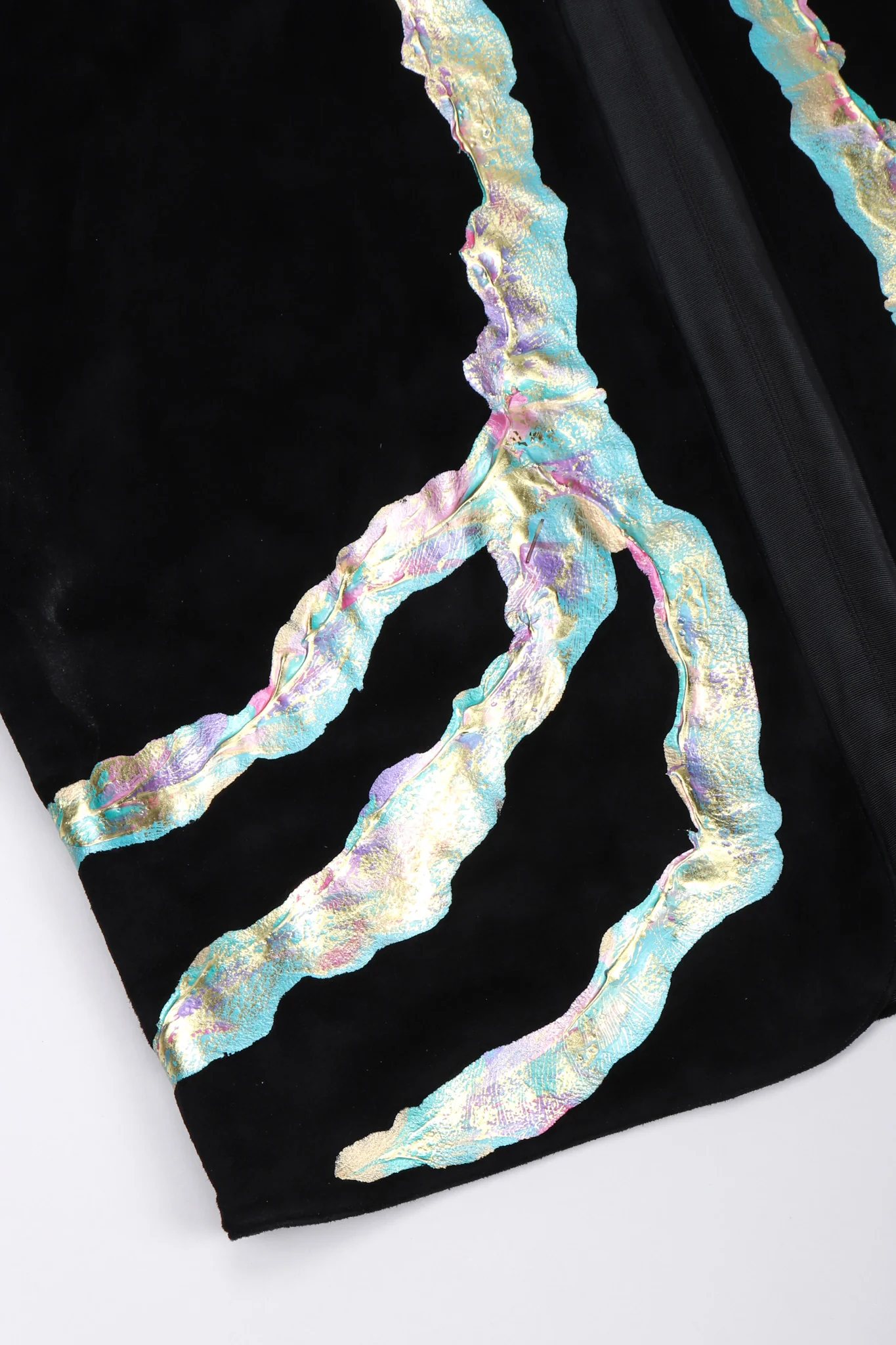 Belted Metallic Paint Pour Jacket - Image 12
