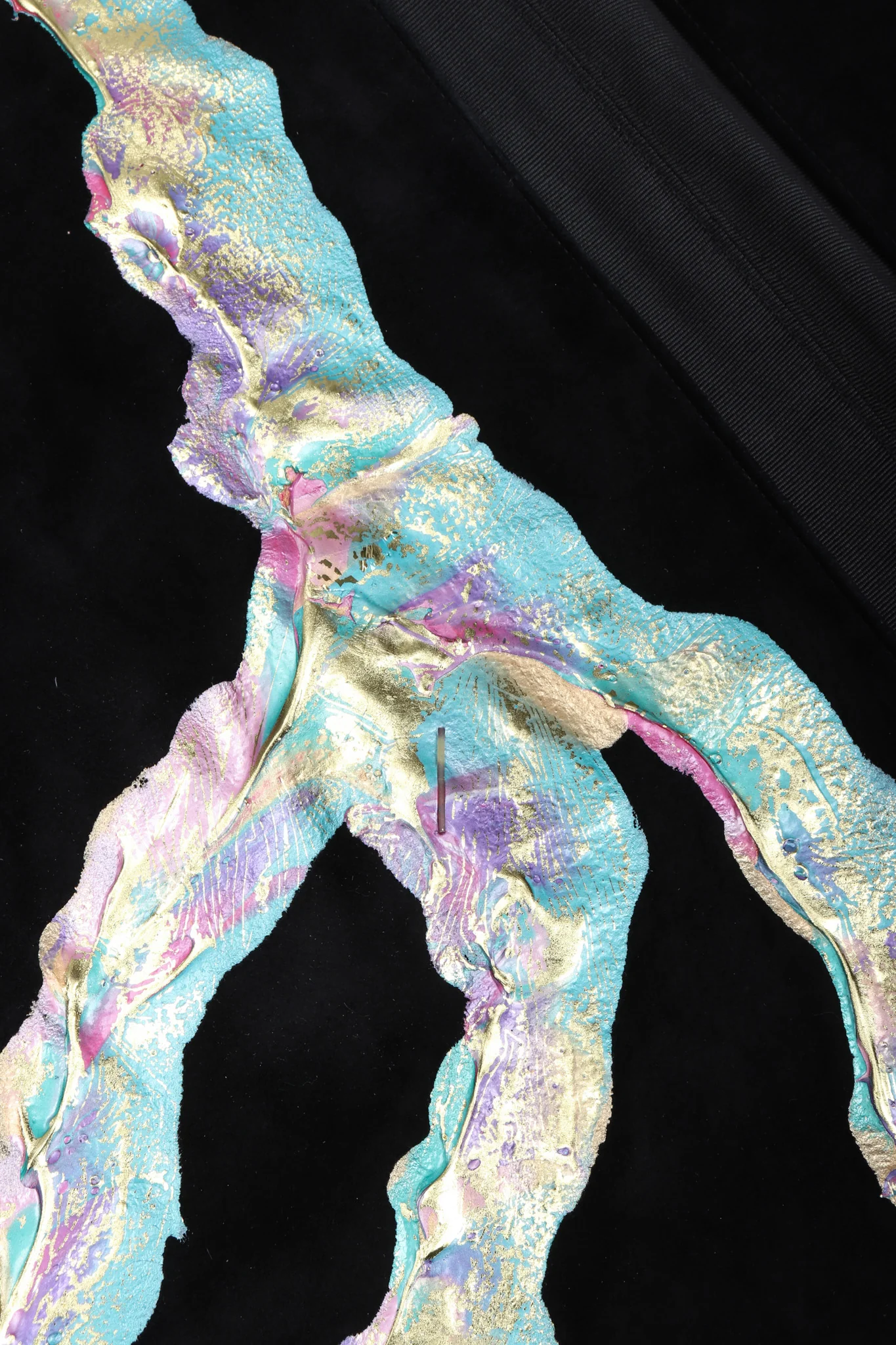 Belted Metallic Paint Pour Jacket - Image 13