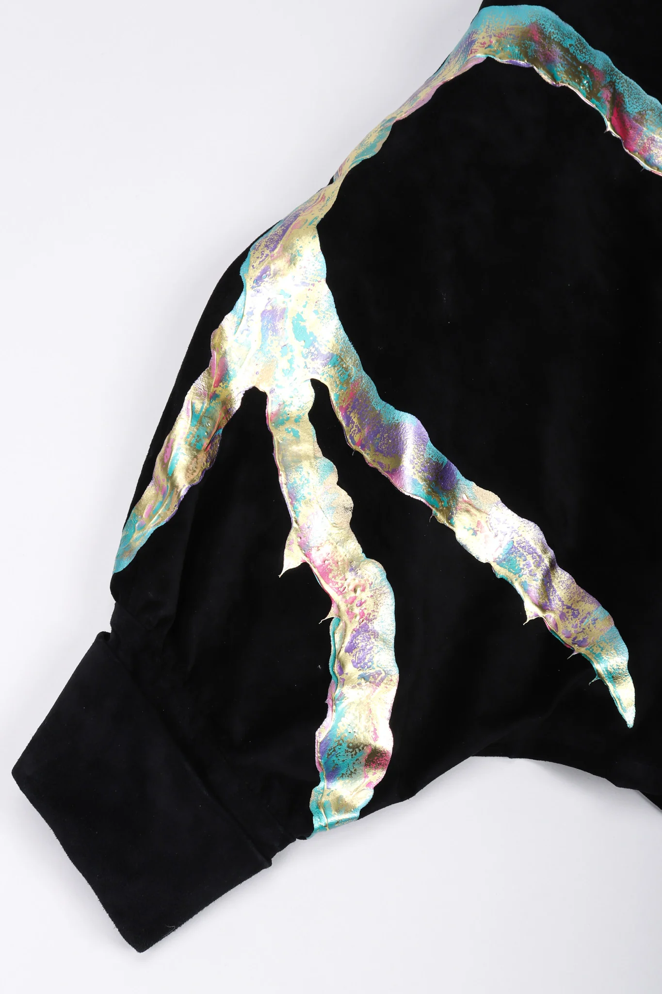 Belted Metallic Paint Pour Jacket - Image 14
