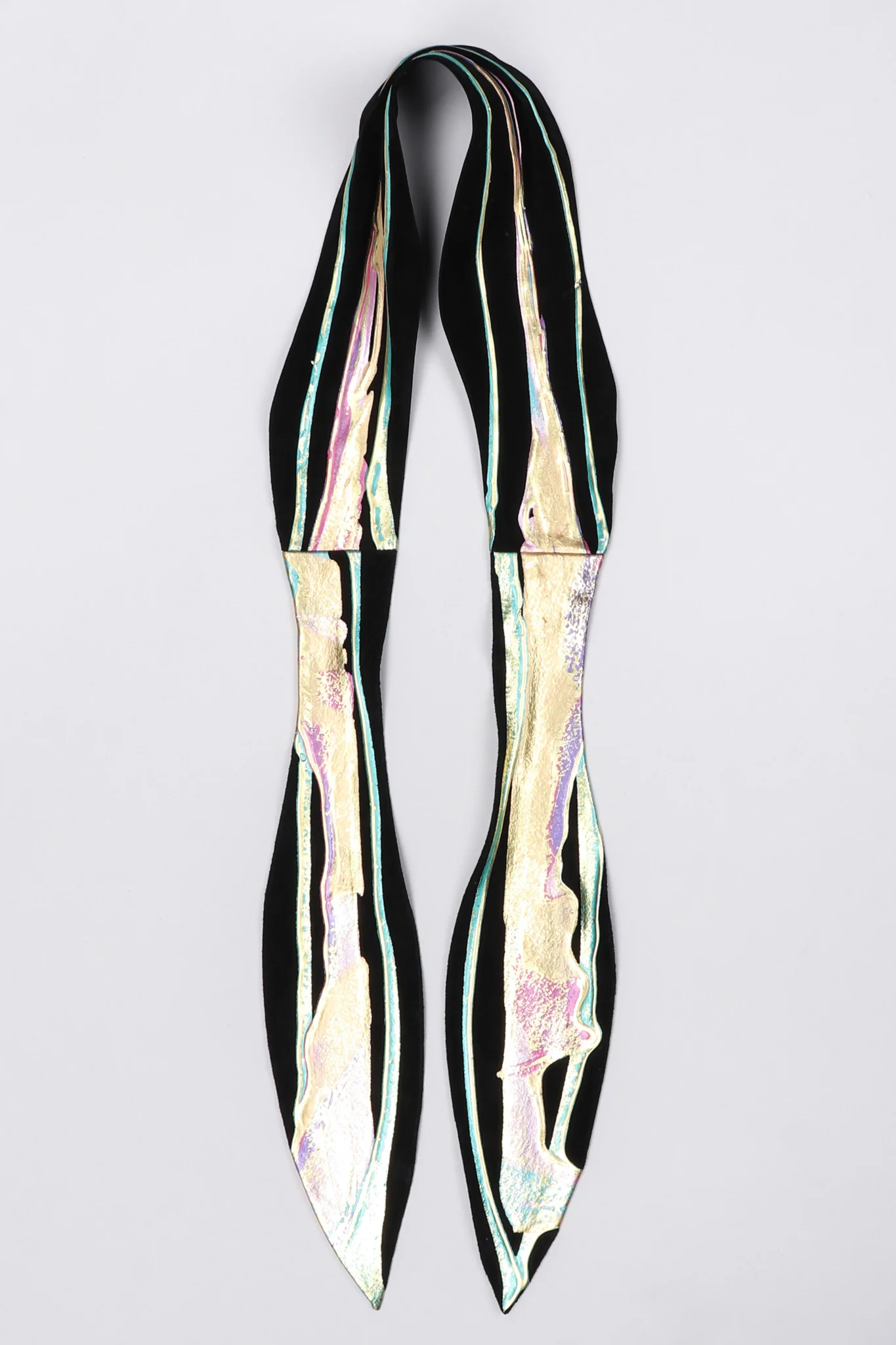 Belted Metallic Paint Pour Jacket - Image 16
