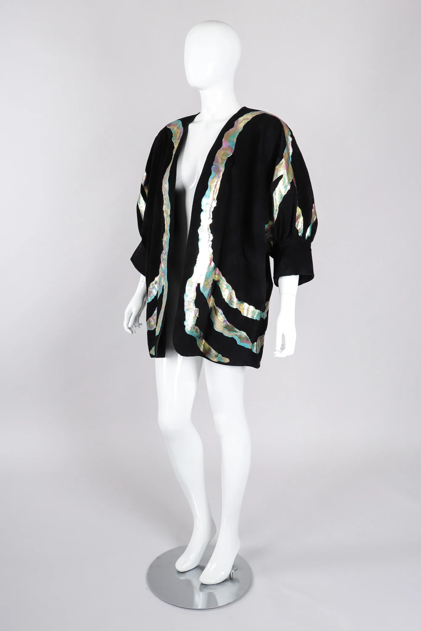 Belted Metallic Paint Pour Jacket - Image 5
