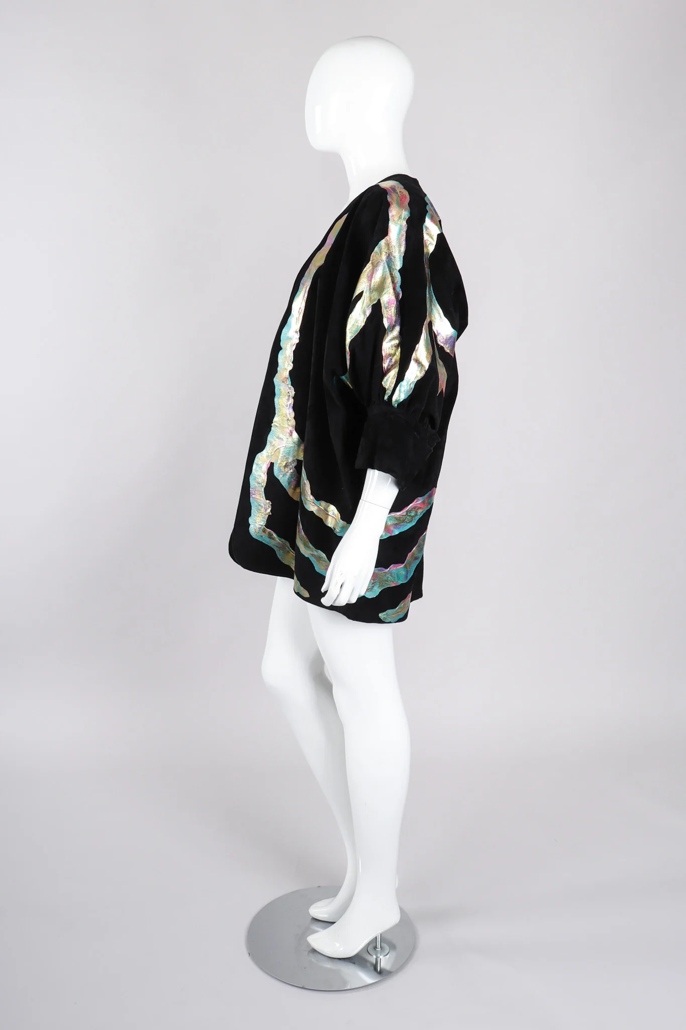 Belted Metallic Paint Pour Jacket - Image 6