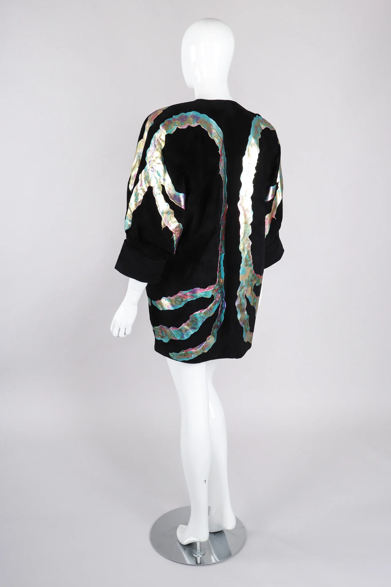 Belted Metallic Paint Pour Jacket - Image 7