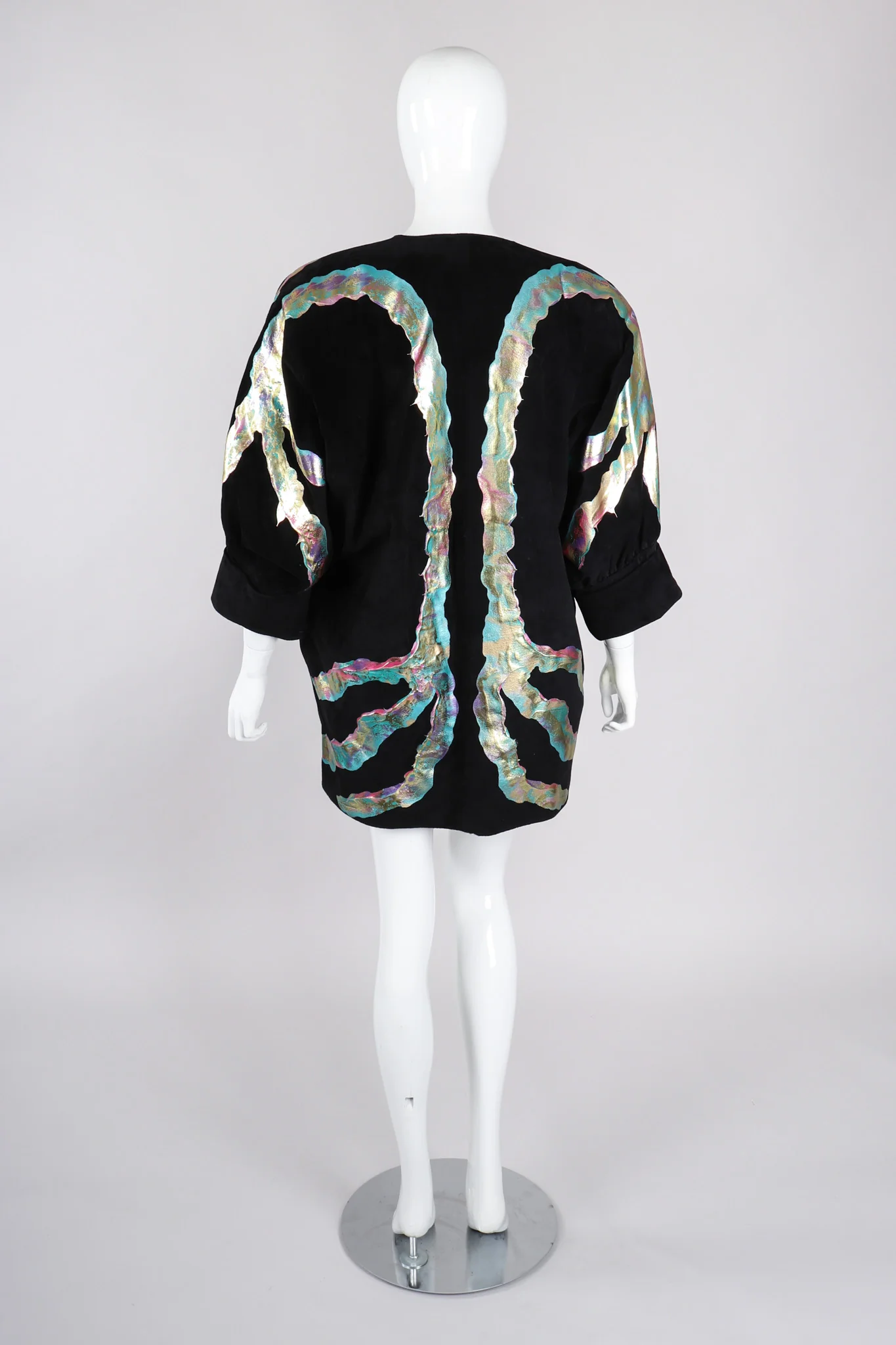 Belted Metallic Paint Pour Jacket - Image 8