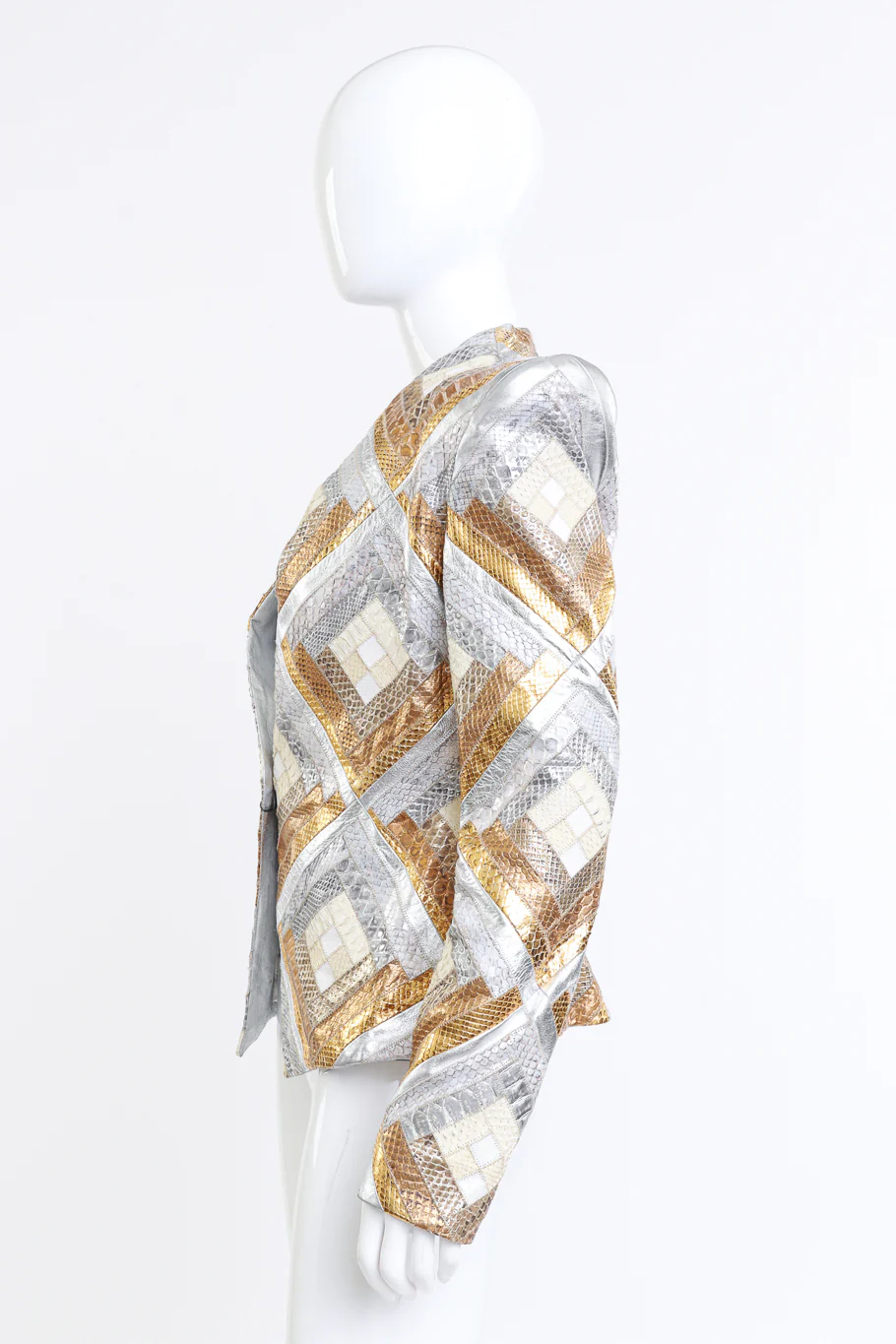 Metallic Patchwork Python Blazer - Image 2