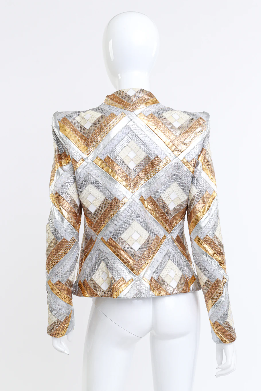 Metallic Patchwork Python Blazer - Image 3