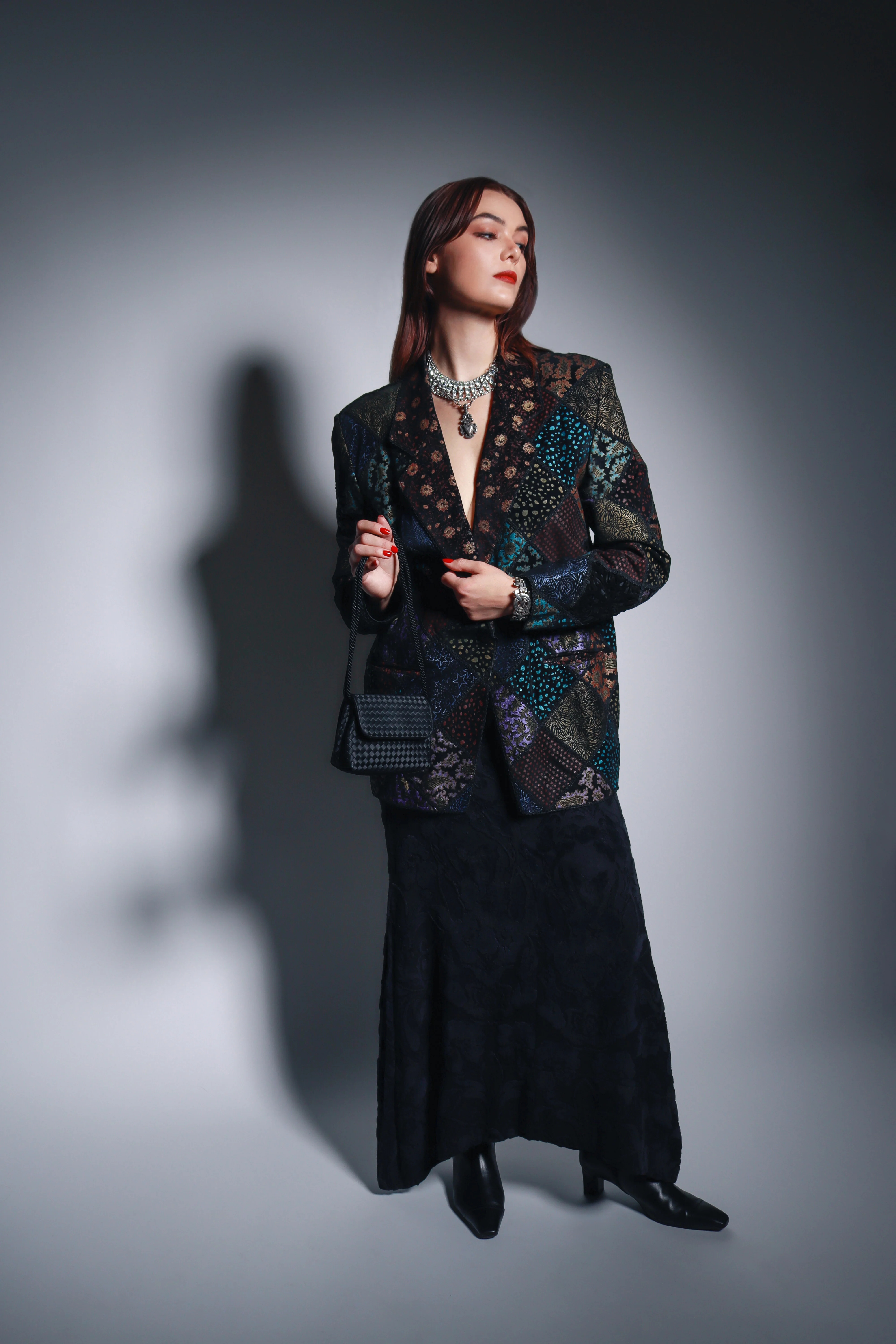 Metallic Patchwork Suede Jacket - Image 2