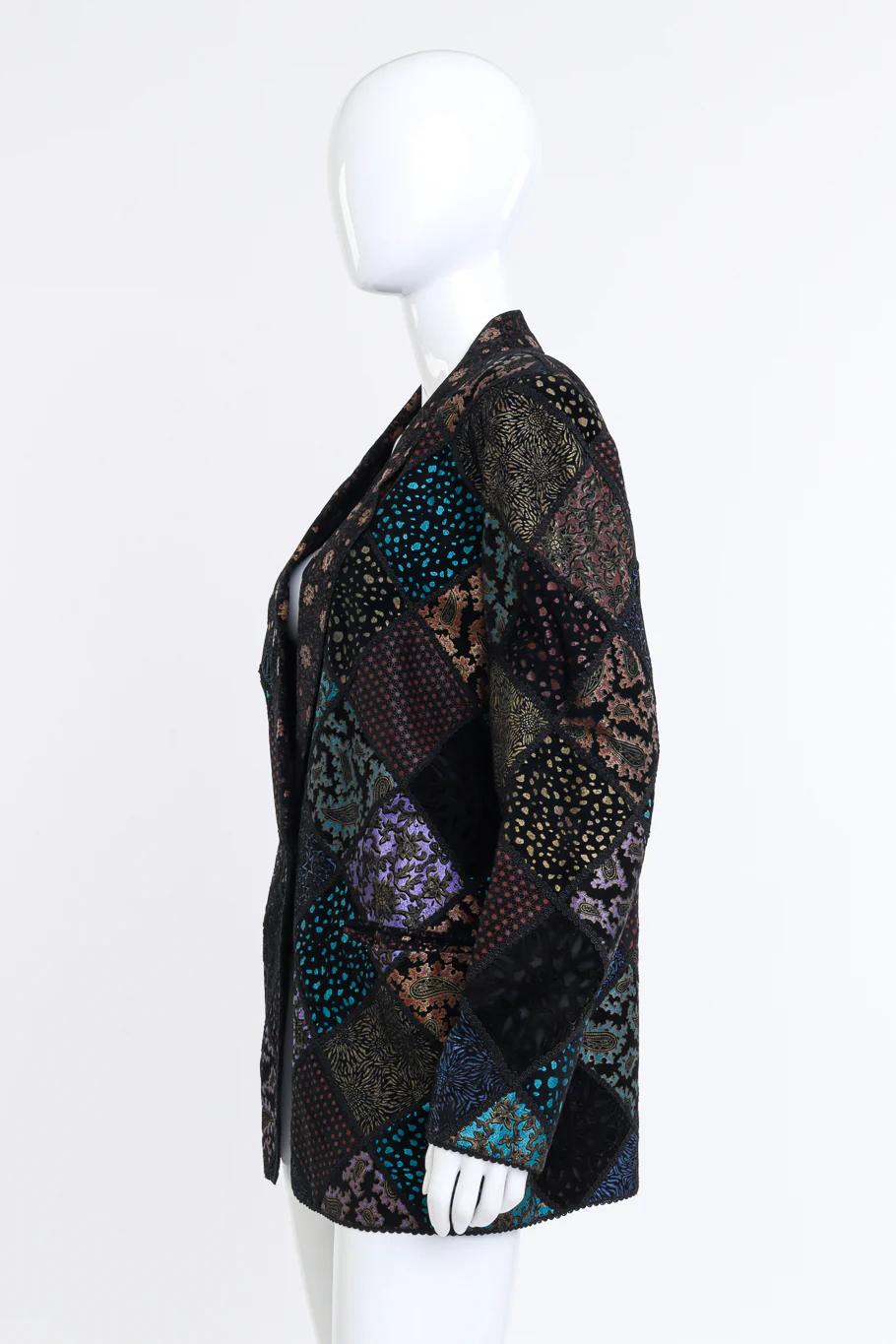 Metallic Patchwork Suede Jacket - Image 3