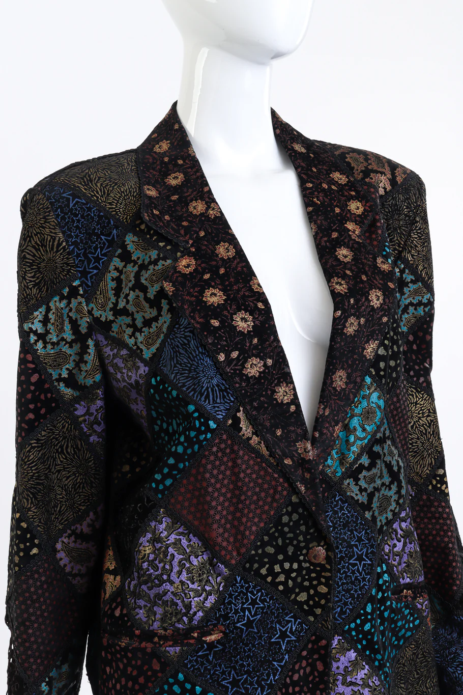 Metallic Patchwork Suede Jacket - Image 5
