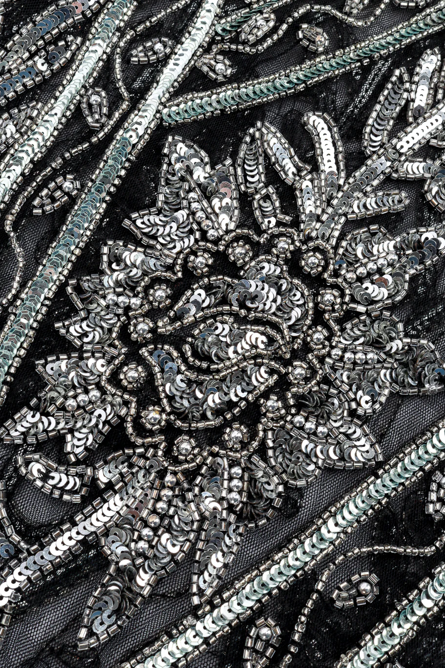 Metallic Pearly Beaded Fringe Flapper Dress - Image 5