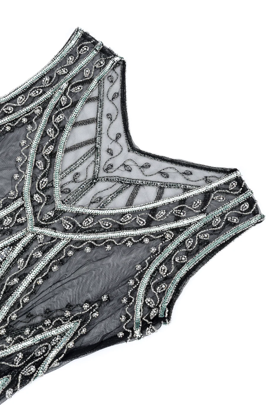 Metallic Pearly Beaded Fringe Flapper Dress - Image 7
