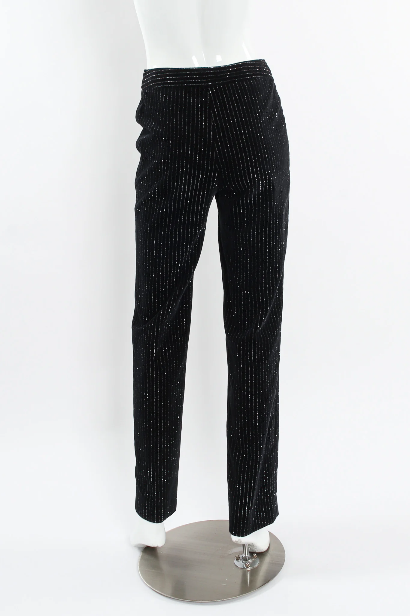 Metallic Pinstripe Velvet Pant - Image 3