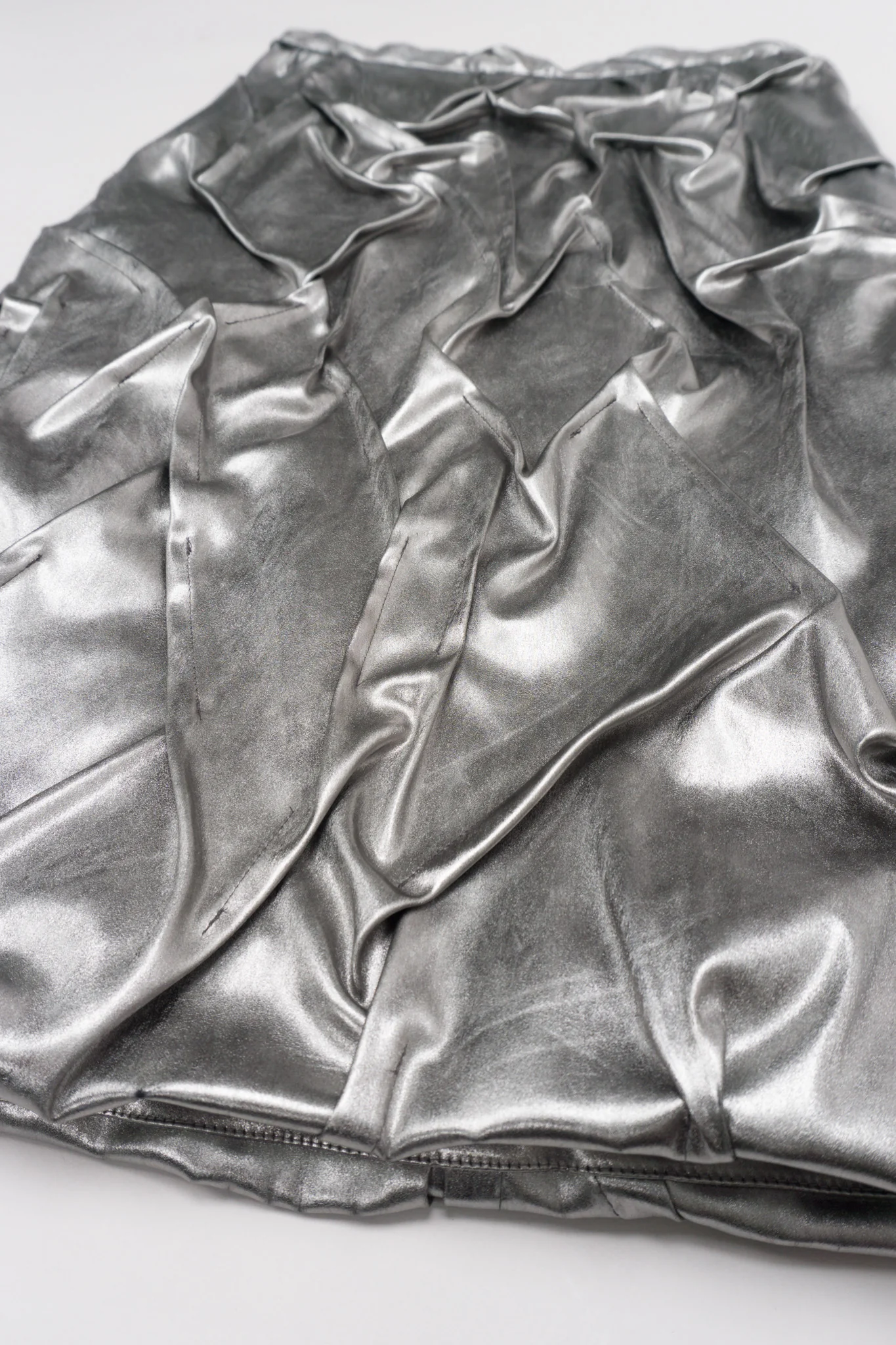 Metallic Pintuck Crinkle Skirt - Image 10