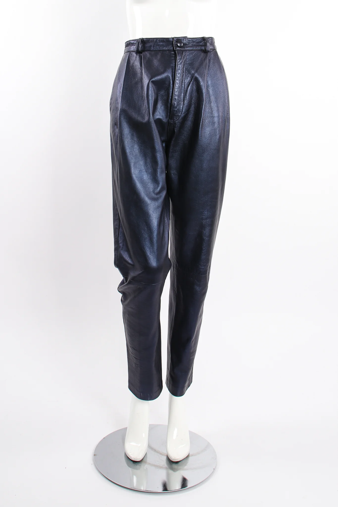Metallic Pleated Leather Pant - Image 4