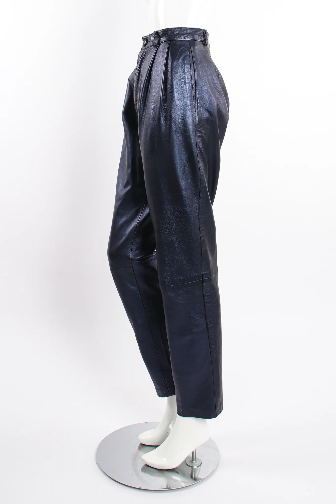 Metallic Pleated Leather Pant - Image 5