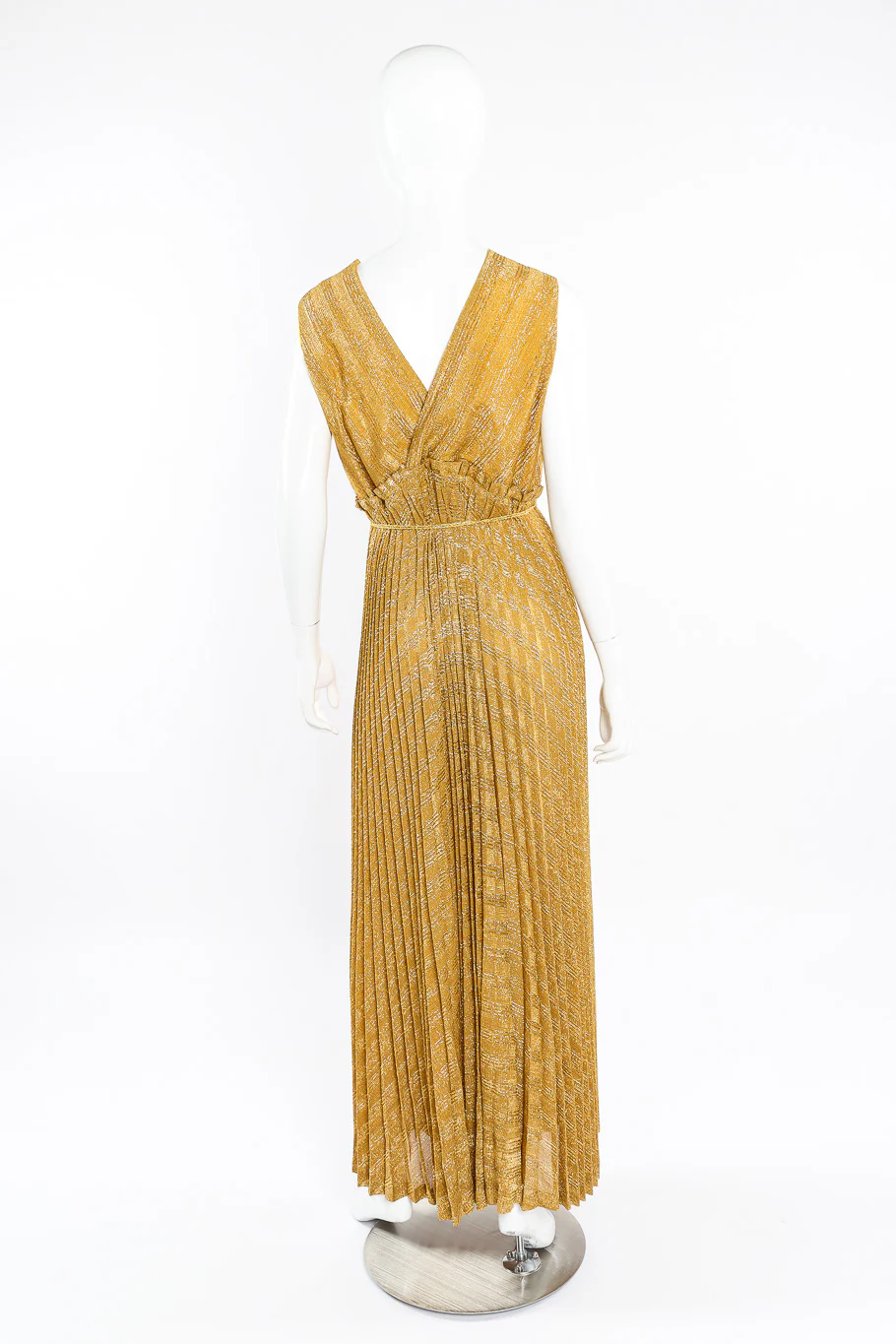 Metallic Pleated Maxi Dress - Image 4