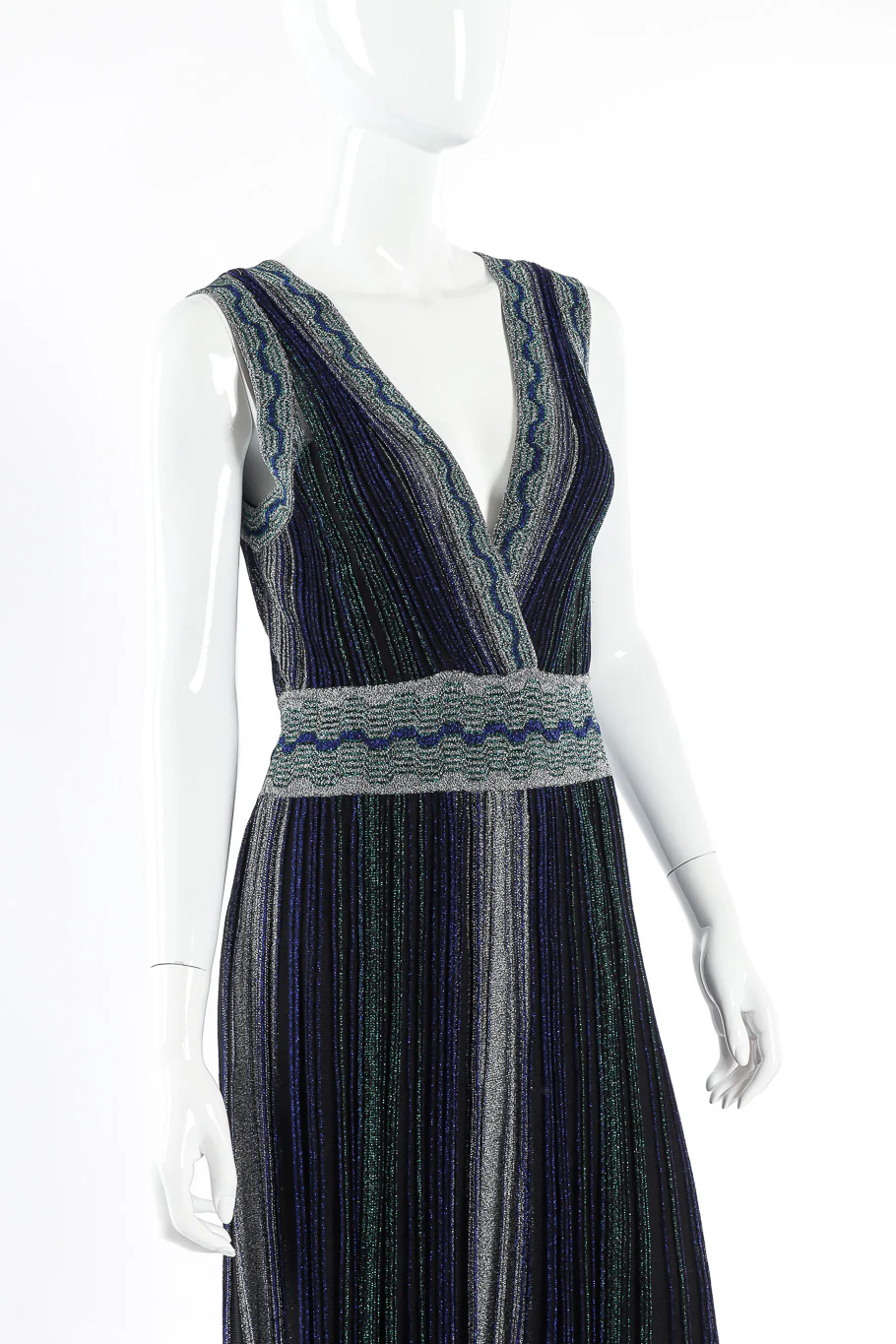 Metallic Pleated Midi Dress - Image 2