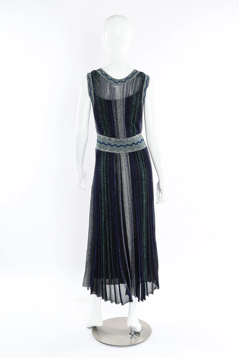 Metallic Pleated Midi Dress - Image 4